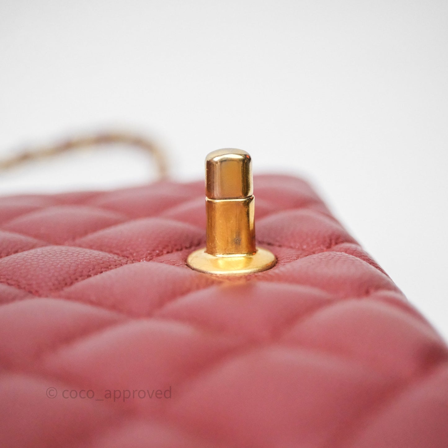 Chanel Classic Quilted Mini Rectangular Flap Burgundy Caviar Aged Gold Hardware