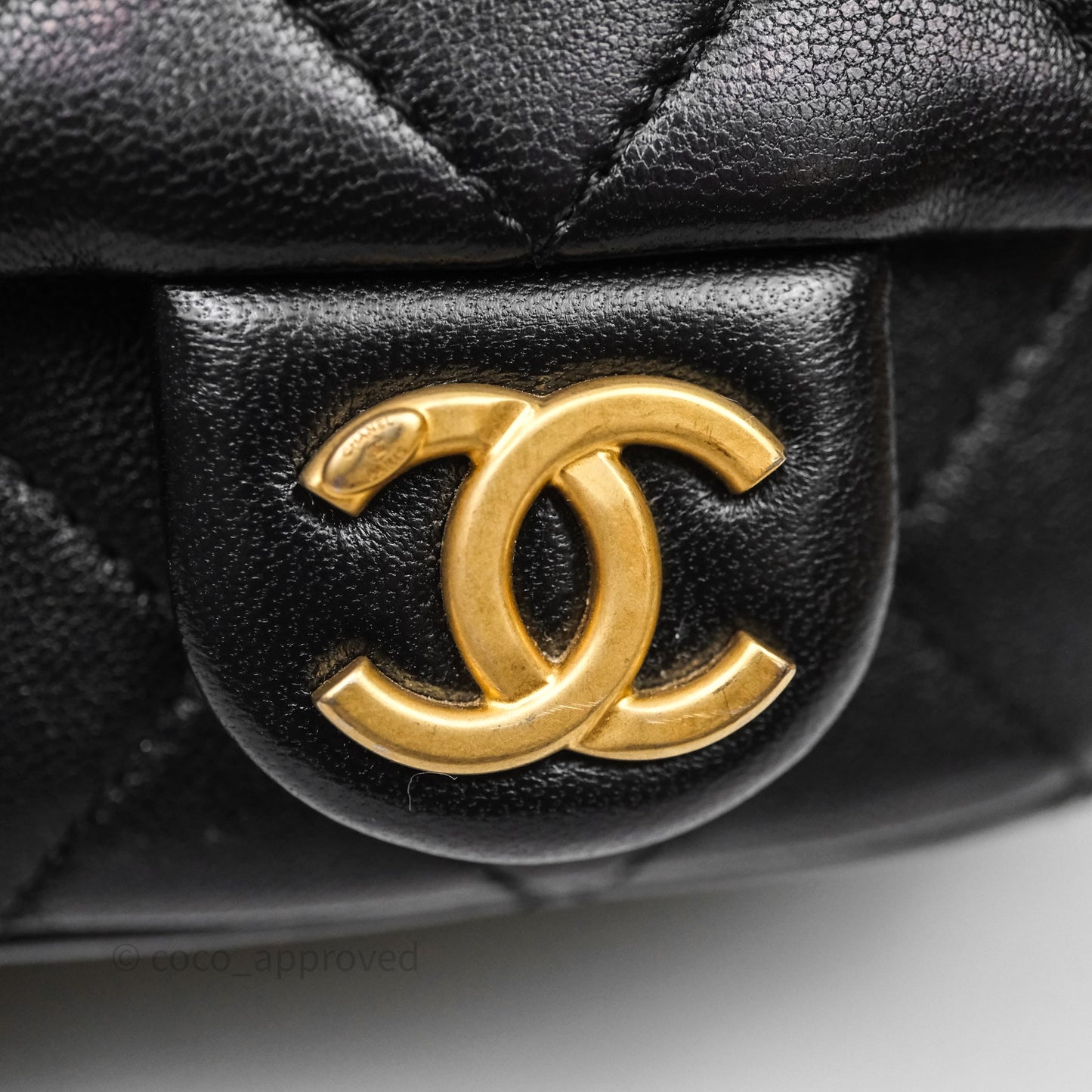 Chanel Small Quilted Trendy Double Pocket Hobo Black Lambskin Gold Hardware