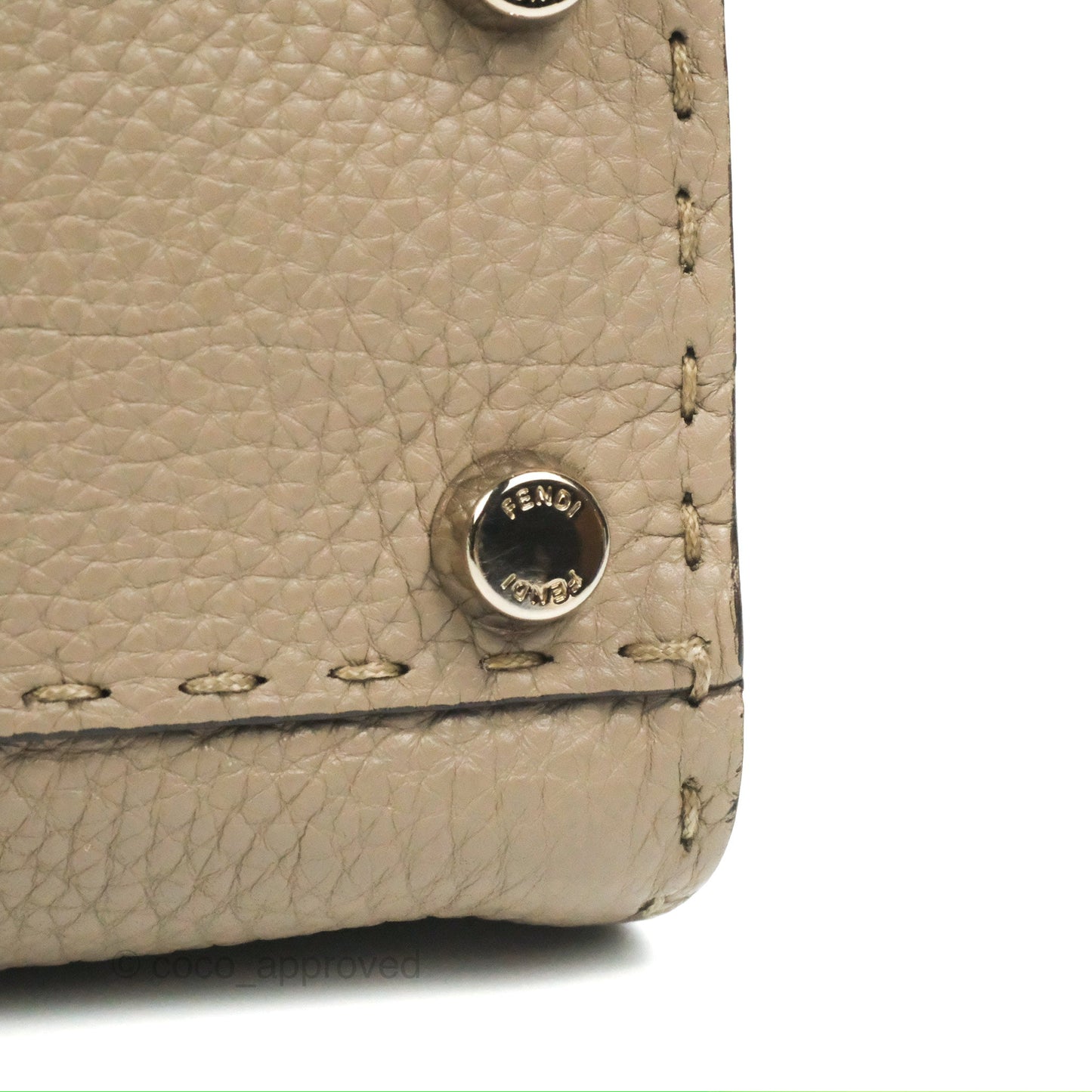 Fendi Mini Peekaboo Dove Grey Selleria Bag Cuoio Romano Python