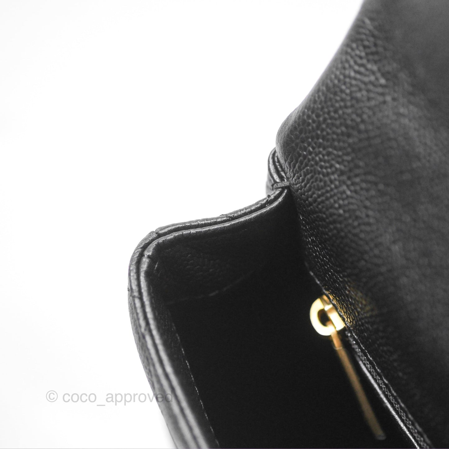 Chanel Mini Flap Bag Heart Adjustable Chain Black Caviar Aged Gold Hardware