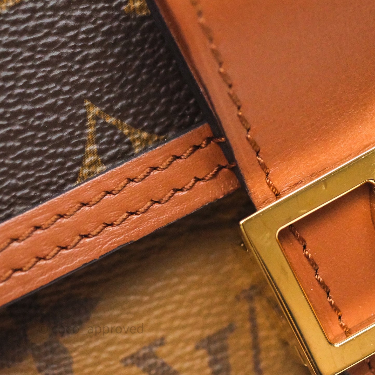 Louis Vuitton Chain Wallet Dauphine Monogram Tan Calfskin