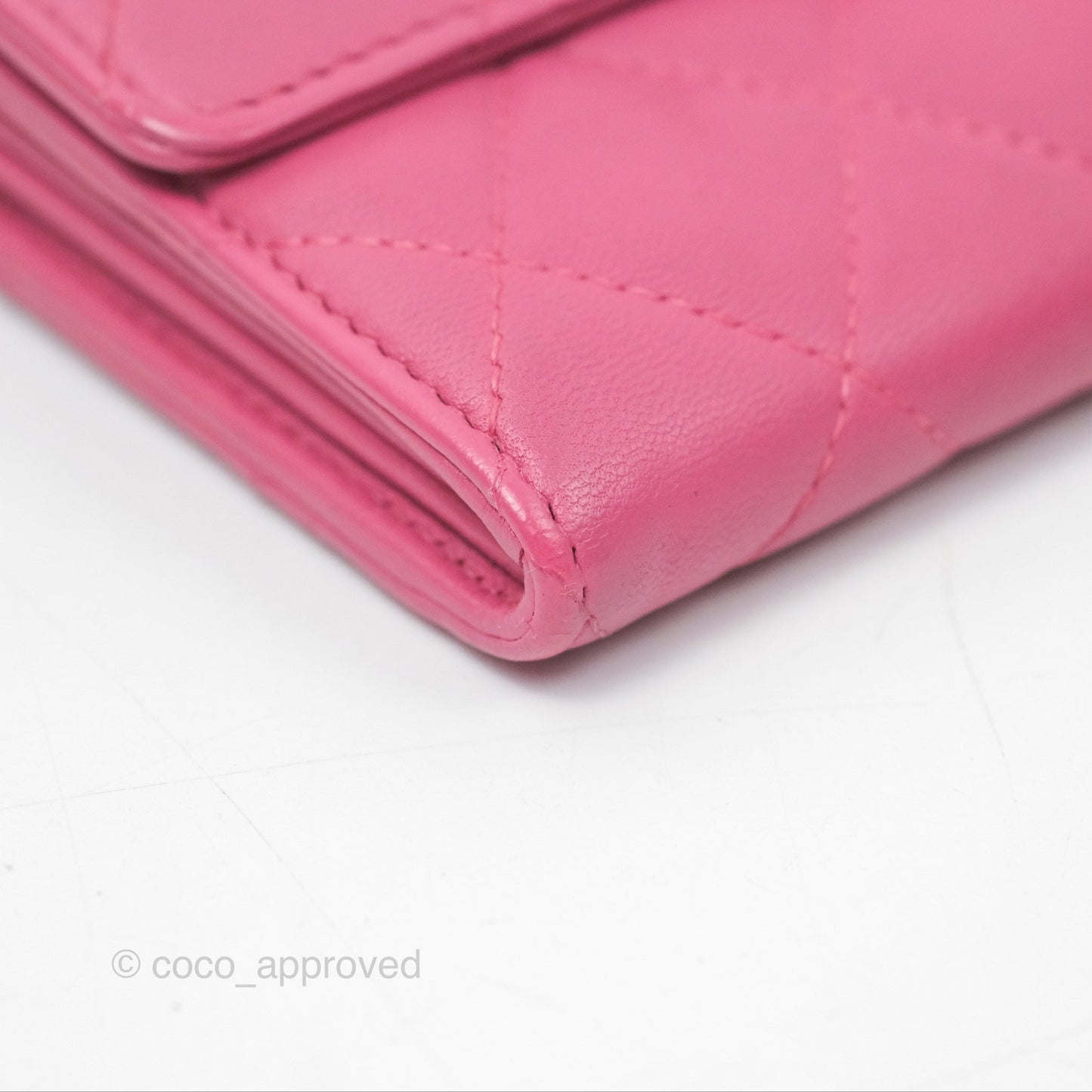 Chanel Classic Quilted Long Wallet Pink Lambskin Gold Hardware