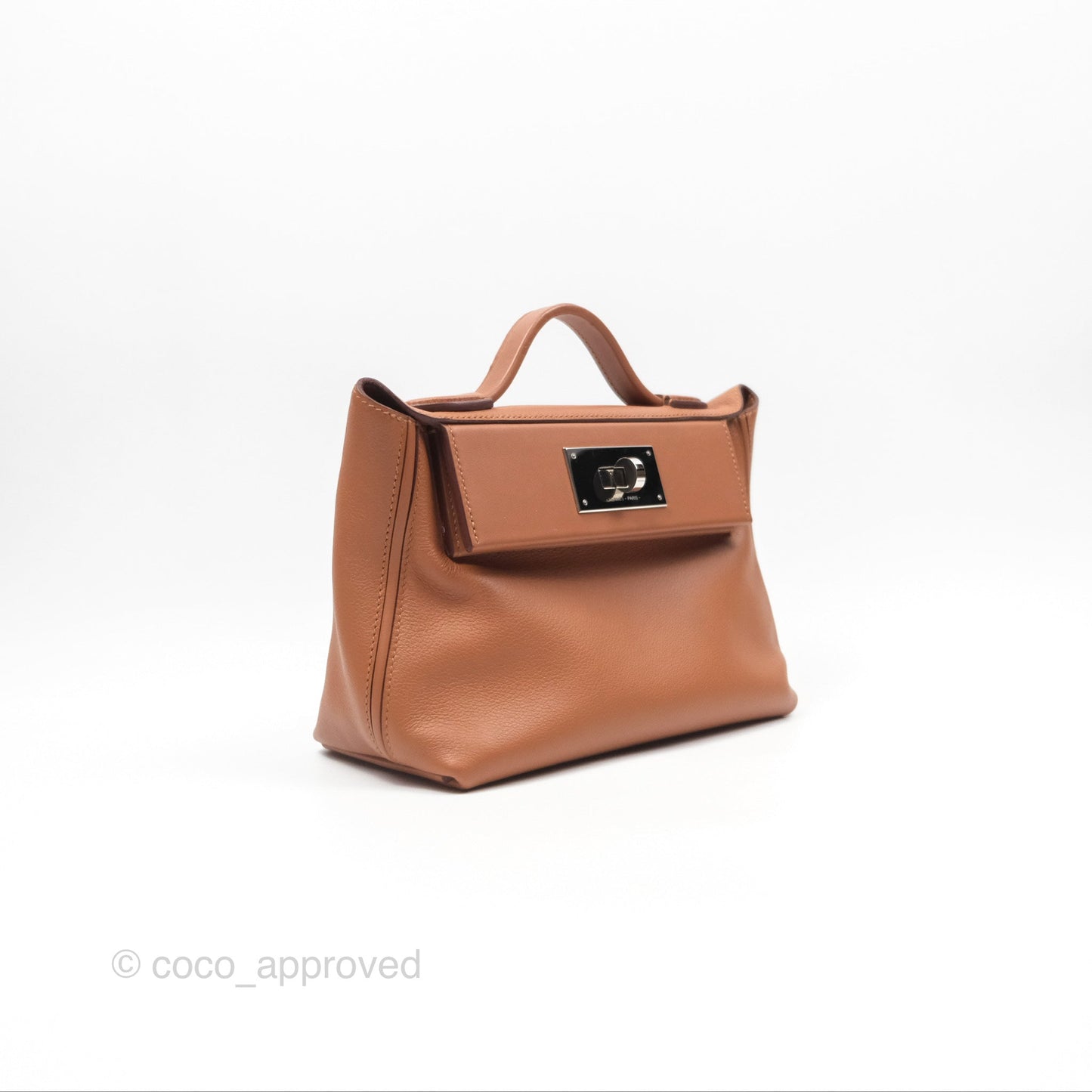 Hermès 24/24 21 Mini Gold 37 Evercolor/ Swift Palladium Hardware