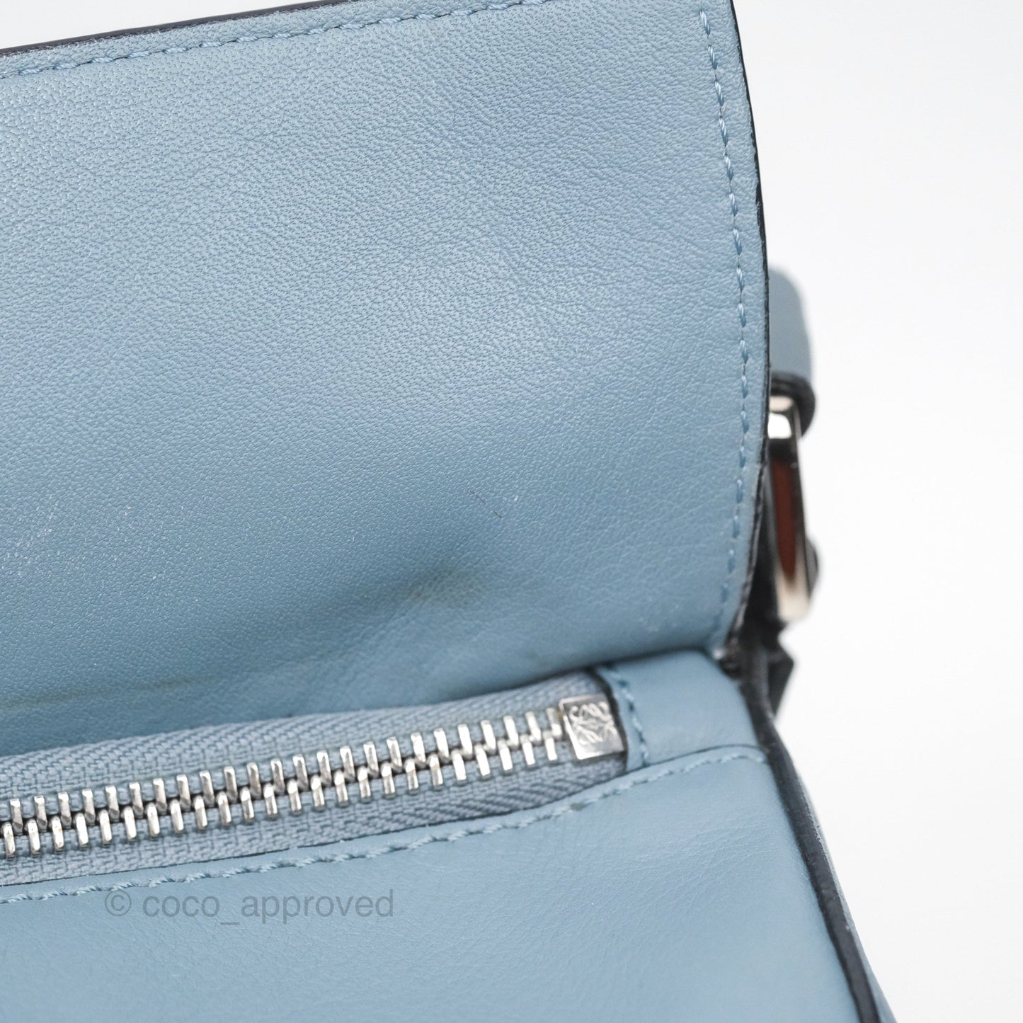 Loewe Medium Puzzle Bag Blue Calfskin Silver Hardware