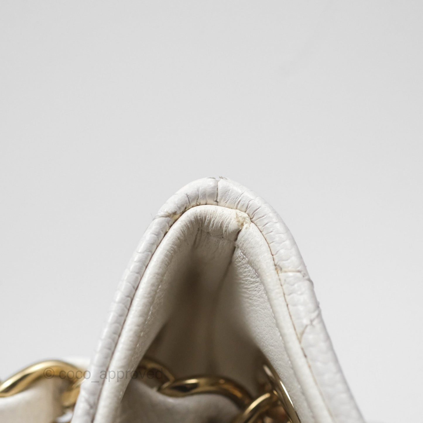 Chanel Mini Bucket Tote White Caviar Gold Hardware 22S