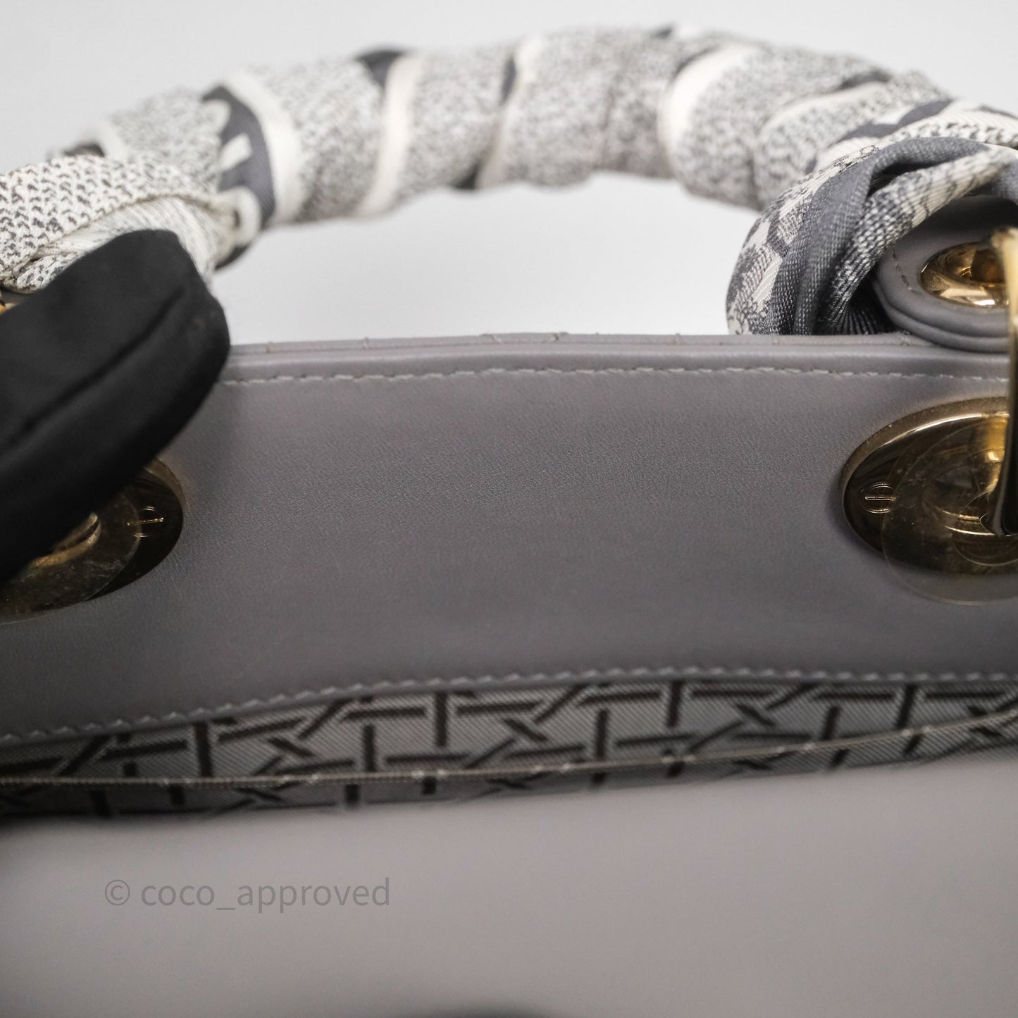 Christian Dior Small Lady Dior Grey Lambskin Gold Hardware