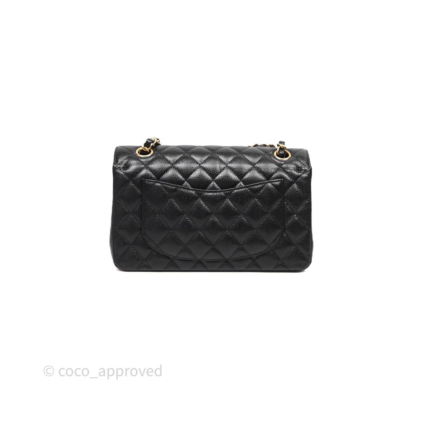 Chanel Small Classic Flap Quilted Black Caviar Gold Hardware