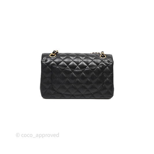 Chanel Small Classic Flap Quilted Black Caviar Gold Hardware