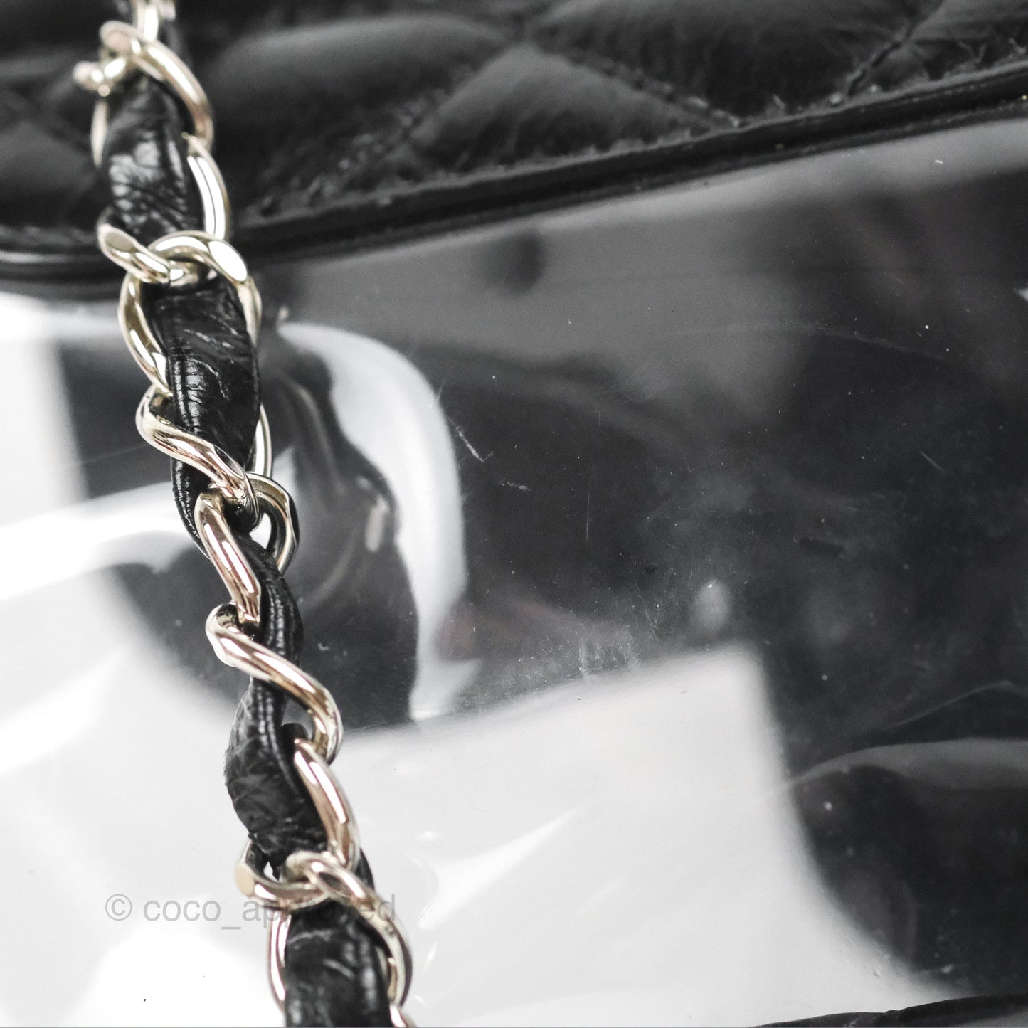 Chanel Aquarium PVC Backpack Black Crumpled Calfskin Silver Hardware
