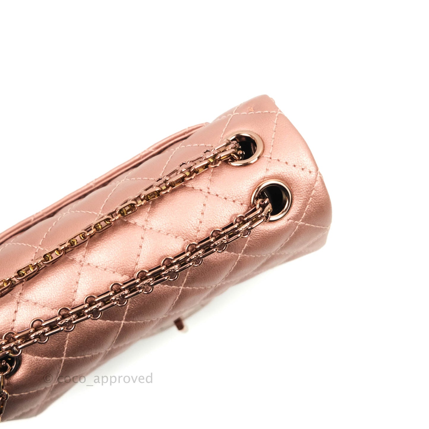 Chanel Mini Reissue 224 Metallic Calfskin Rose Gold