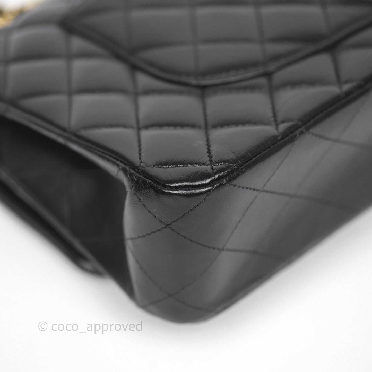 Chanel Classic M/L Medium Flap Quilted Black Lambskin Gold Hardware