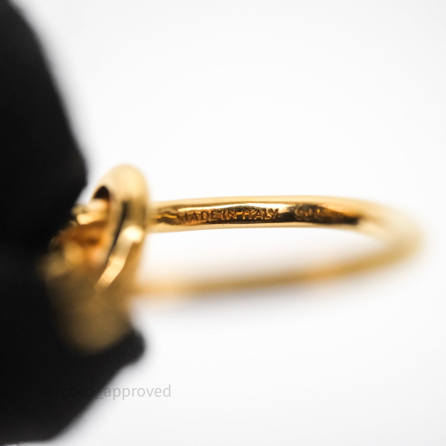 Celine Knot Hoop Earrings Gold Tone
