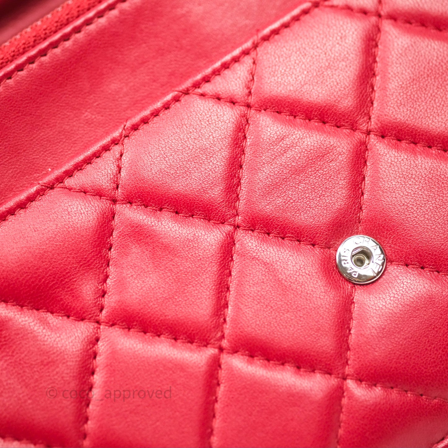 Chanel Boy Wallet on Chain WOC Red Lambskin Ruthenium Hardware