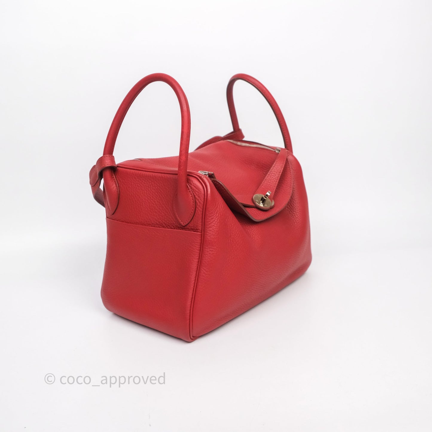 Hermès Lindy 30 Rouge Garance 54 Clemence Palladium Hardware