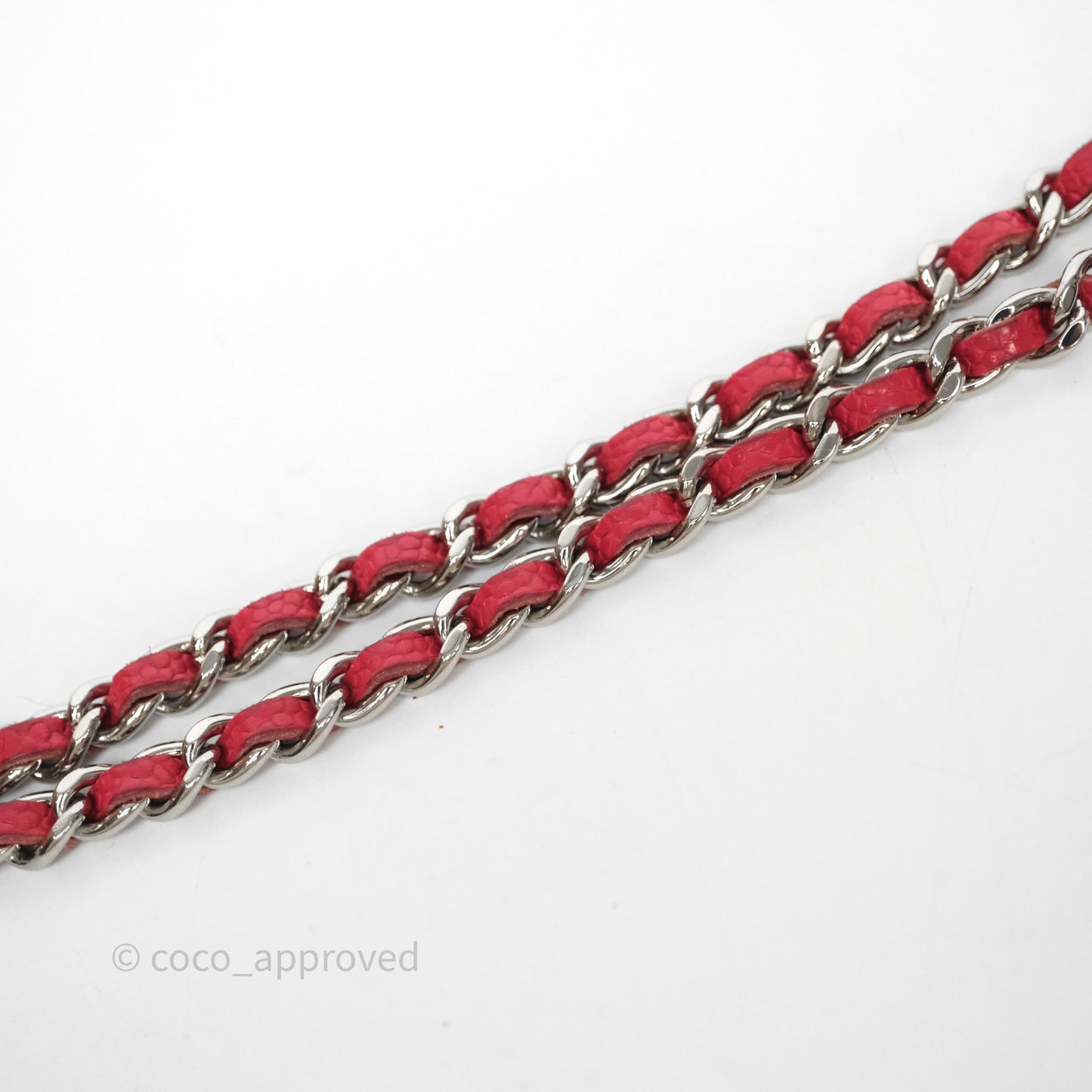 Chanel CC Wallet On Chain WOC Dark Pink Caviar Silver Hardware