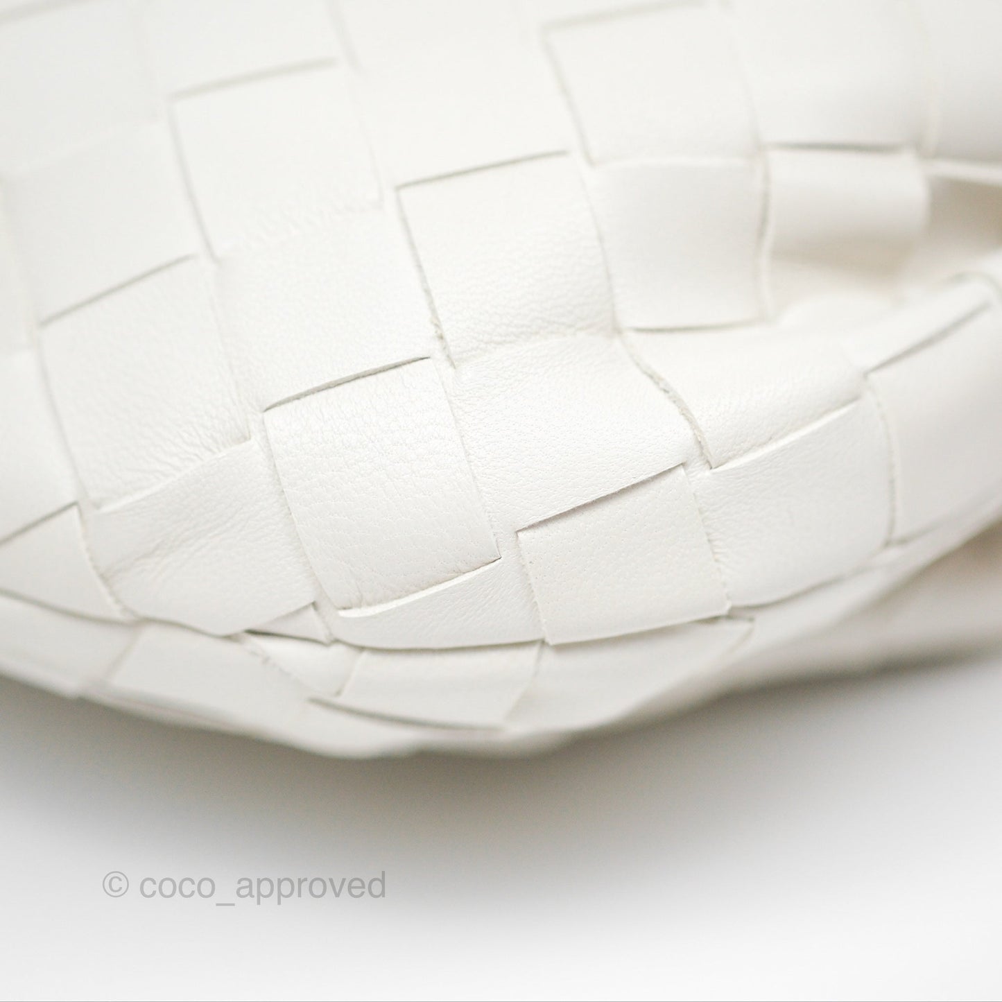Bottega Veneta Mini Jodie Bag Intrecciato White Lambskin