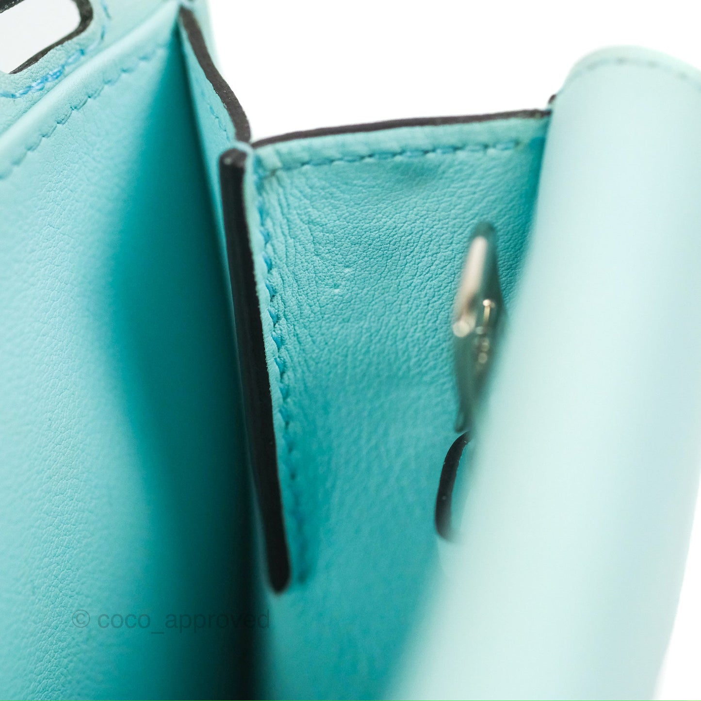 Hermès Halzan 22 Mini Aqua Swift Palladium Hardware