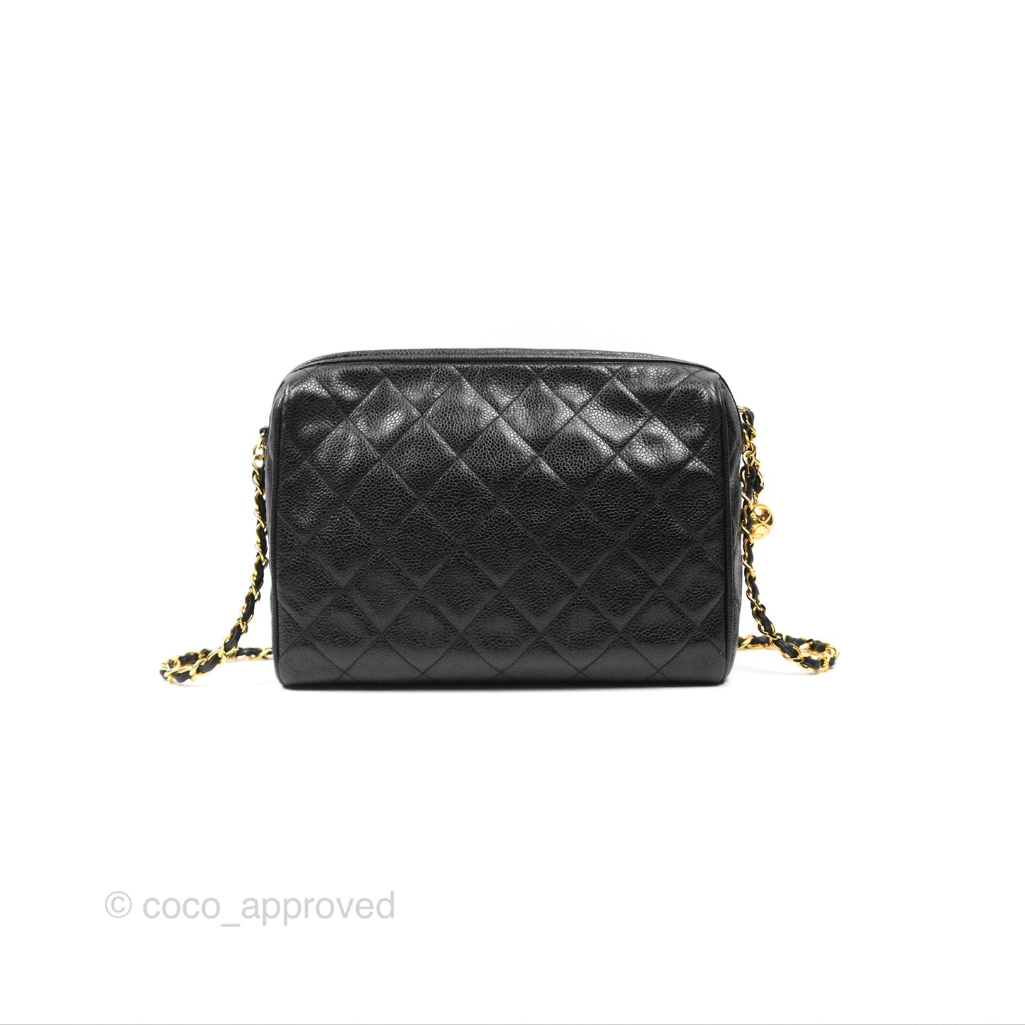 Chanel Vintage Camera Bag Black Caviar Gold Hardware