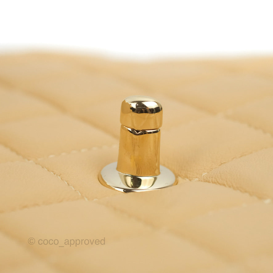 Chanel Calfskin Coco Vintage Camera Case Beige Gold Hardware