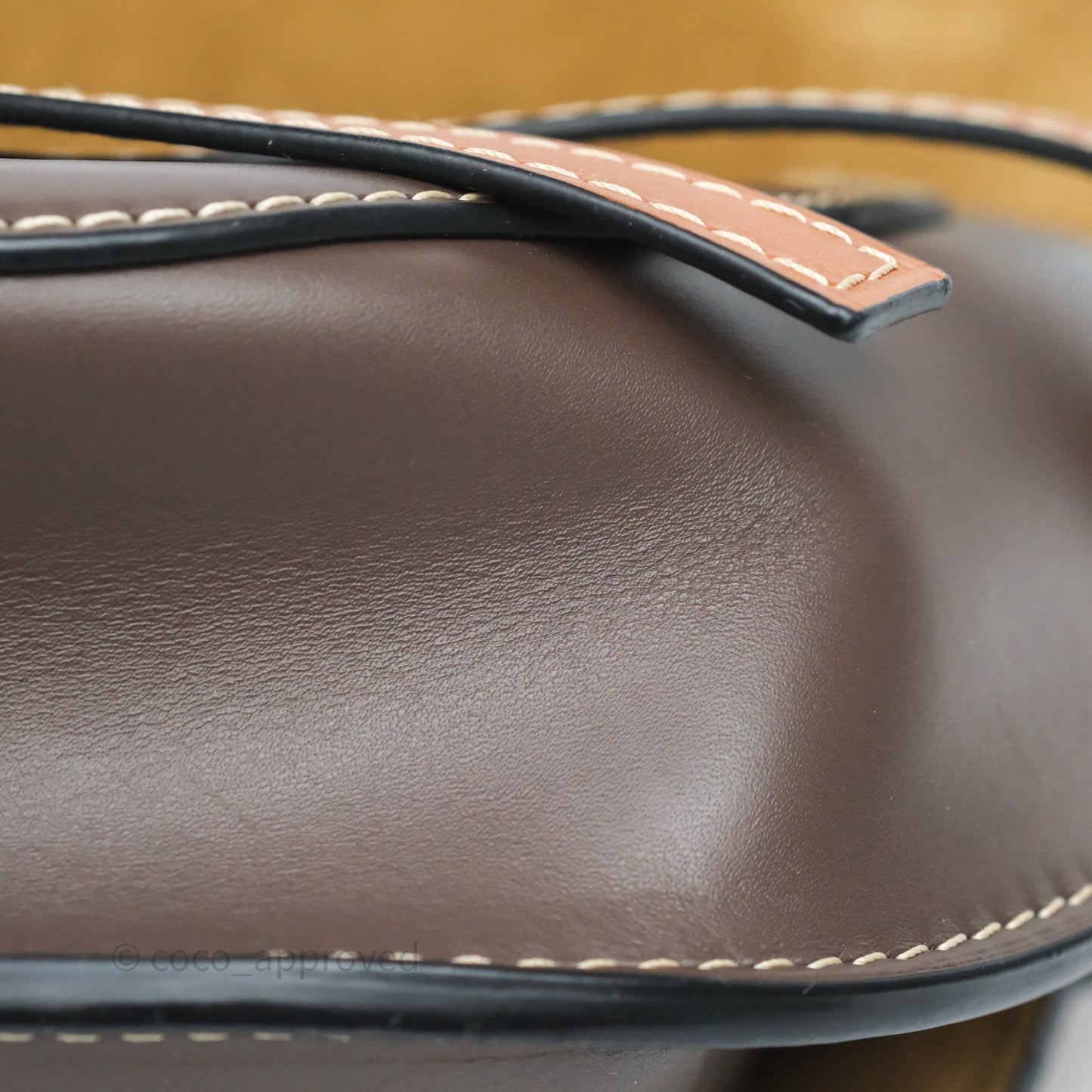 Loewe Small Gate Bag Smooth Calfskin Burgundy Tan Brown