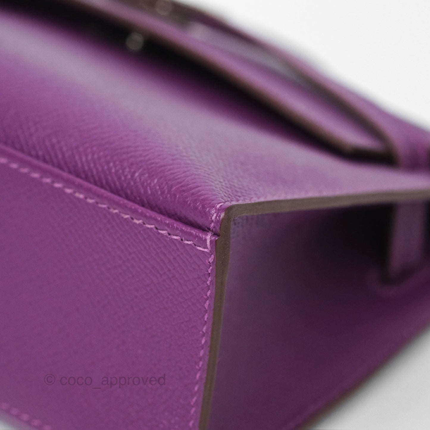 Hermès Kelly Pochette Clutch Anemone Epsom Palladium Hardware