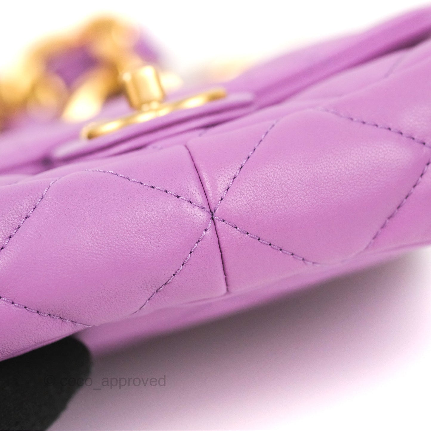 Chanel Quilted Mini CC Funky Town Flap Purple Lambskin Gold Hardware