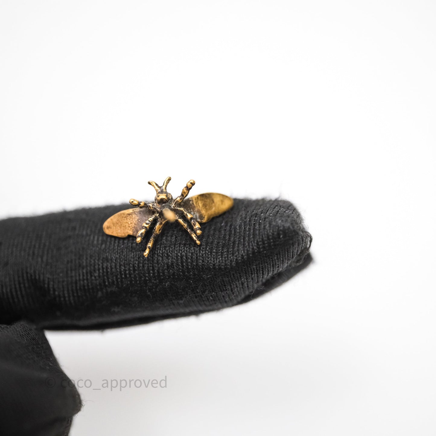 Christian Dior J'Adior Bee Earrings Aged Gold Tone
