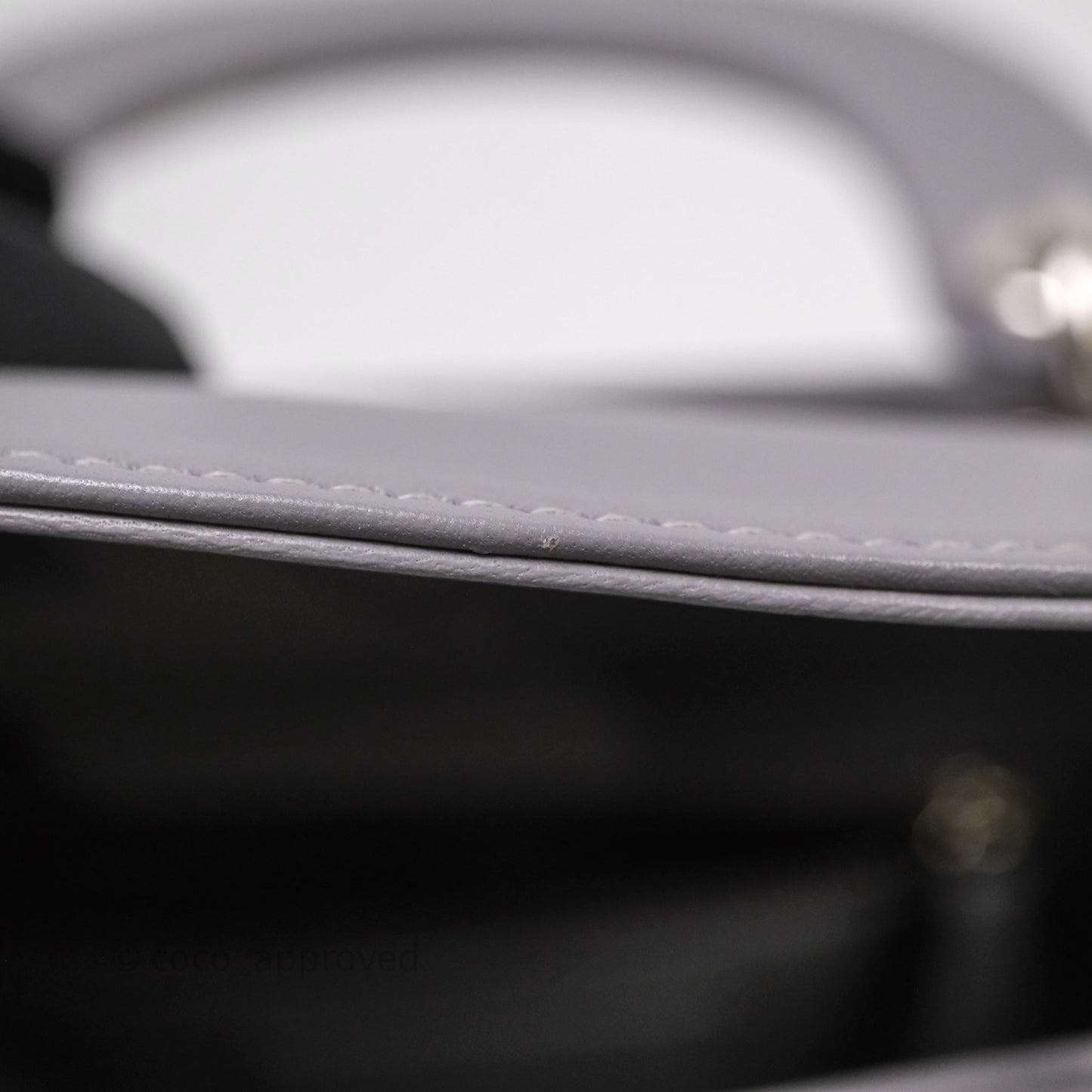 Christian Dior Mini Lady Dior Lambskin Cannage Grey Silver Hardware