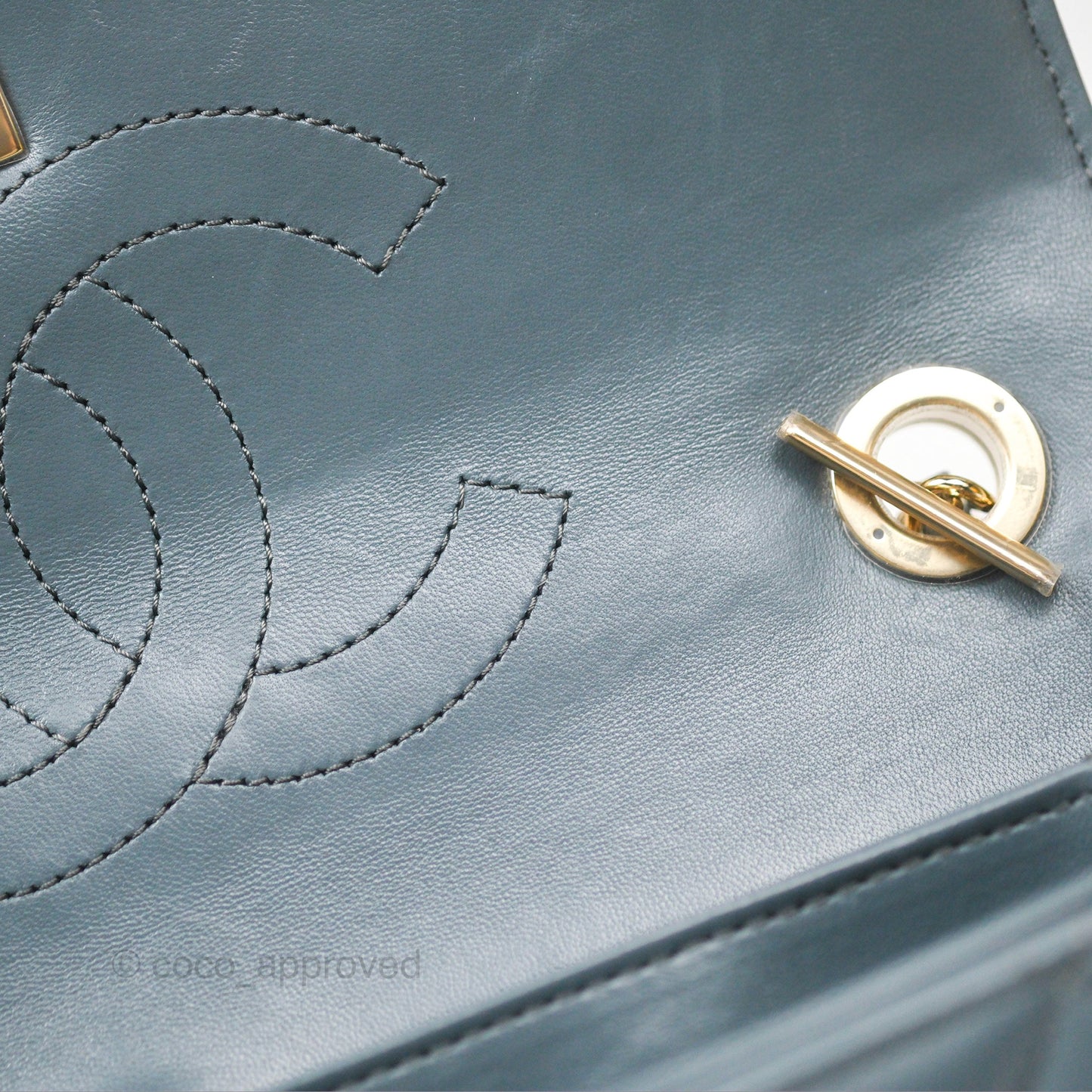 Chanel Small Trendy CC Grey Blue Lambskin Gold Hardware