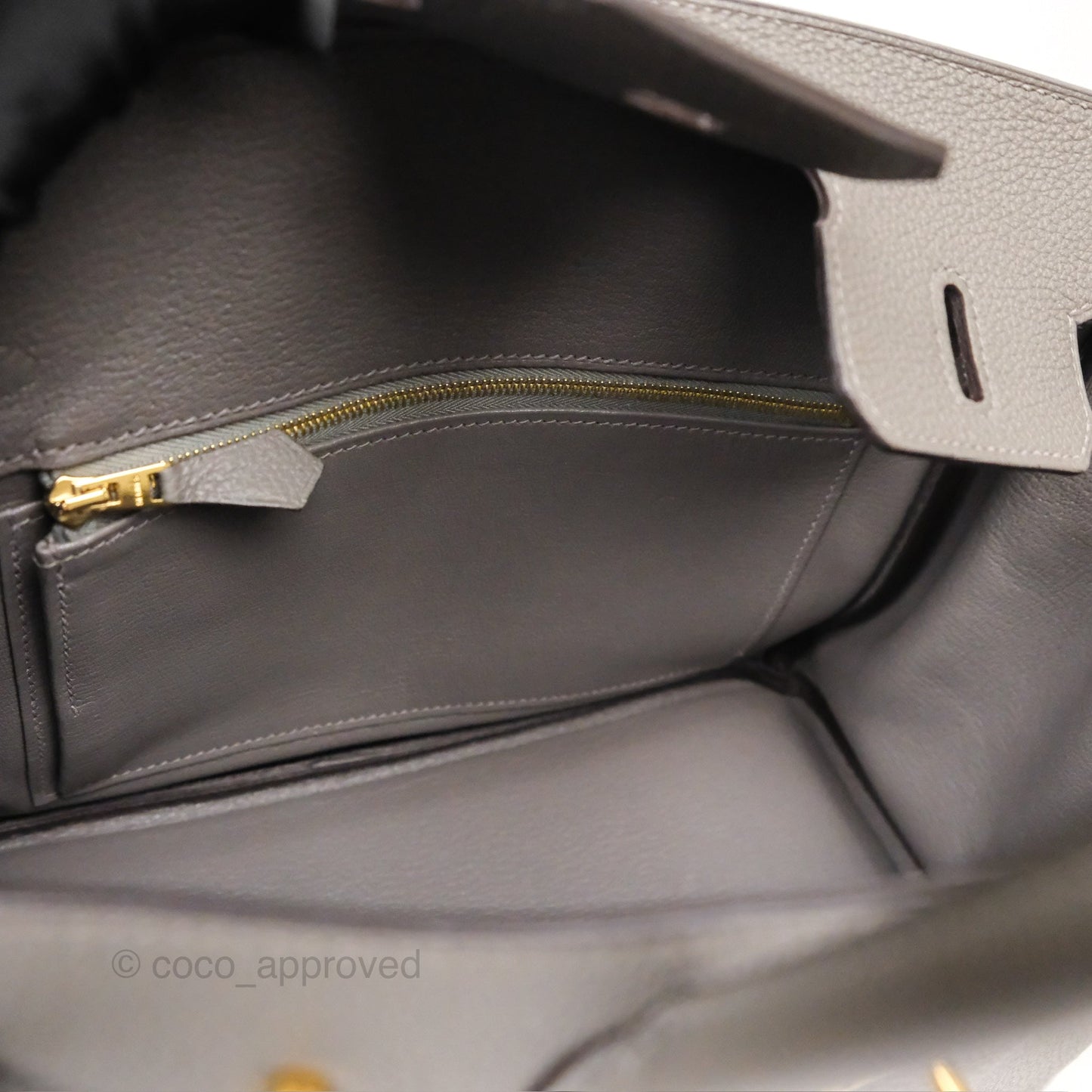 Hermès Birkin 25 Retourne Gris Meyer 0L Togo Gold Hardware