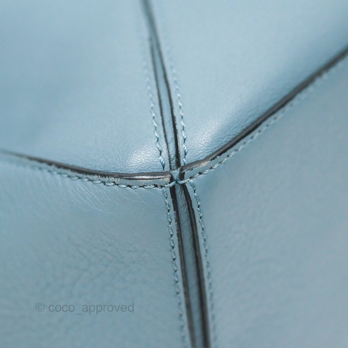 Loewe Small Puzzle Bag Stone Blue Calfskin Gold Hardware
