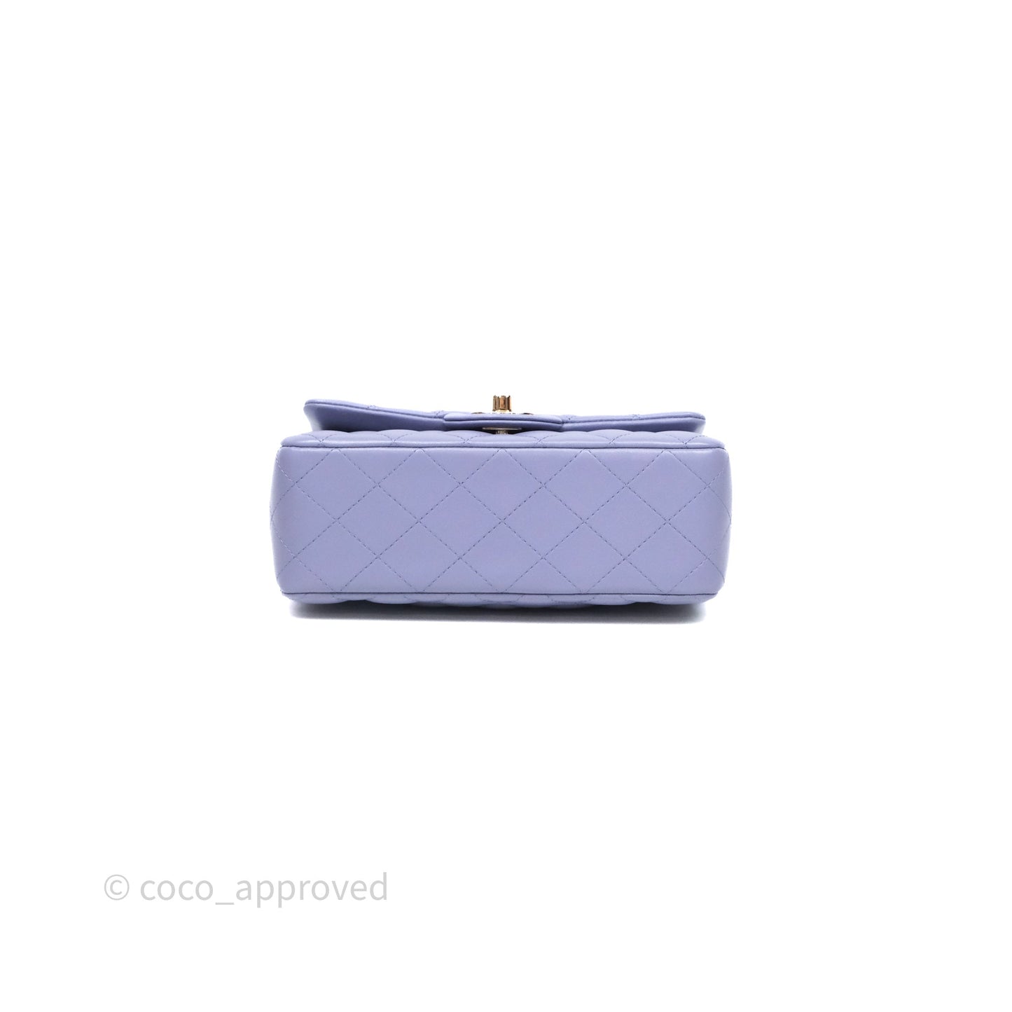 Chanel Top Handle Mini Rectangular Flap Purple Lambskin Gold Hardware