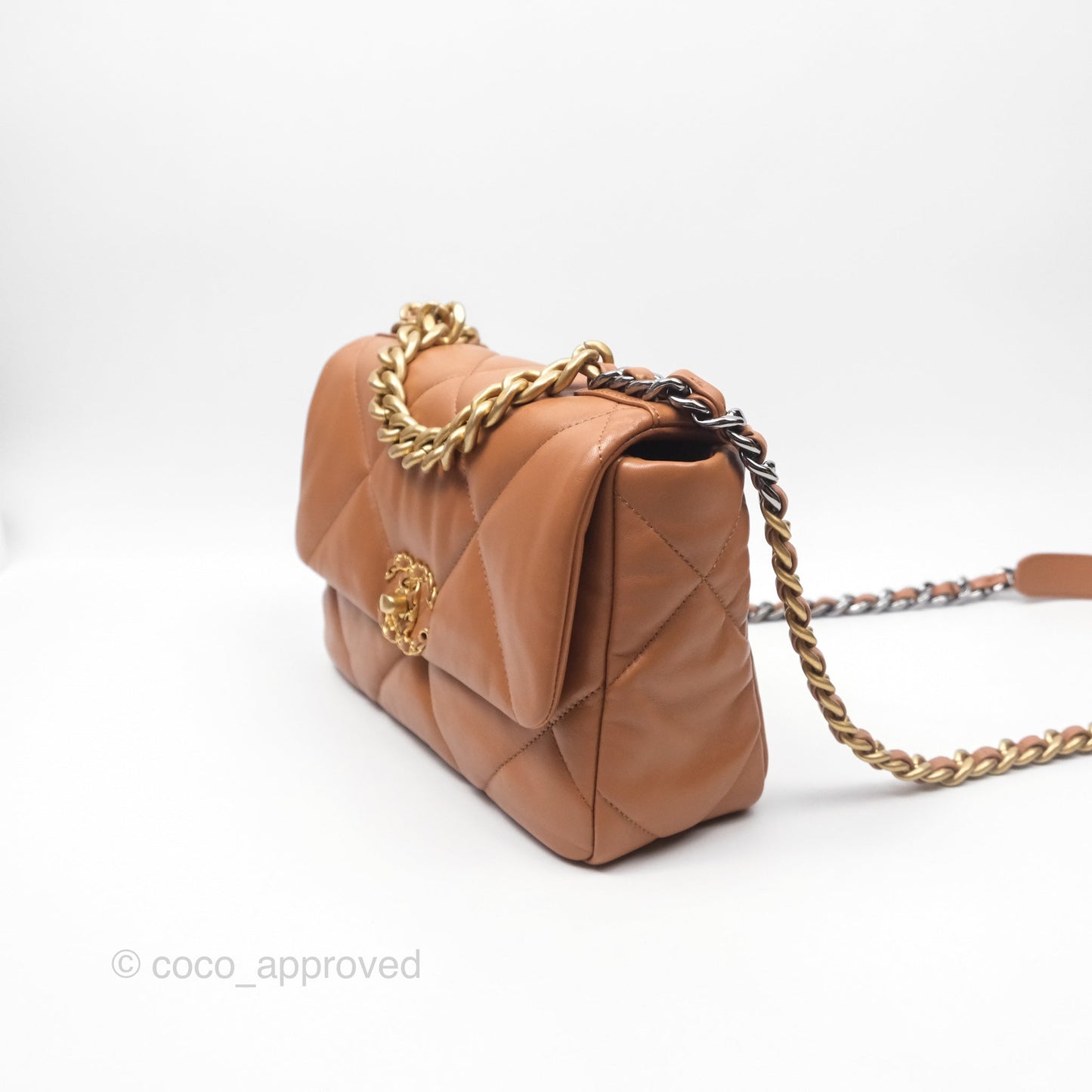 Chanel 19 Small Caramel Brown Mixed Hardware 21A