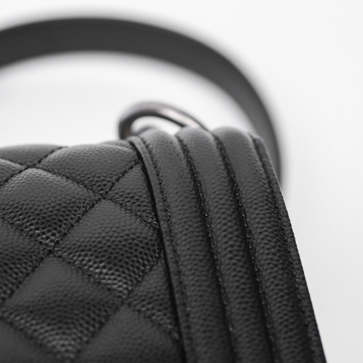 Chanel Medium Boy Quilted Black Caviar Ruthenium Hardware