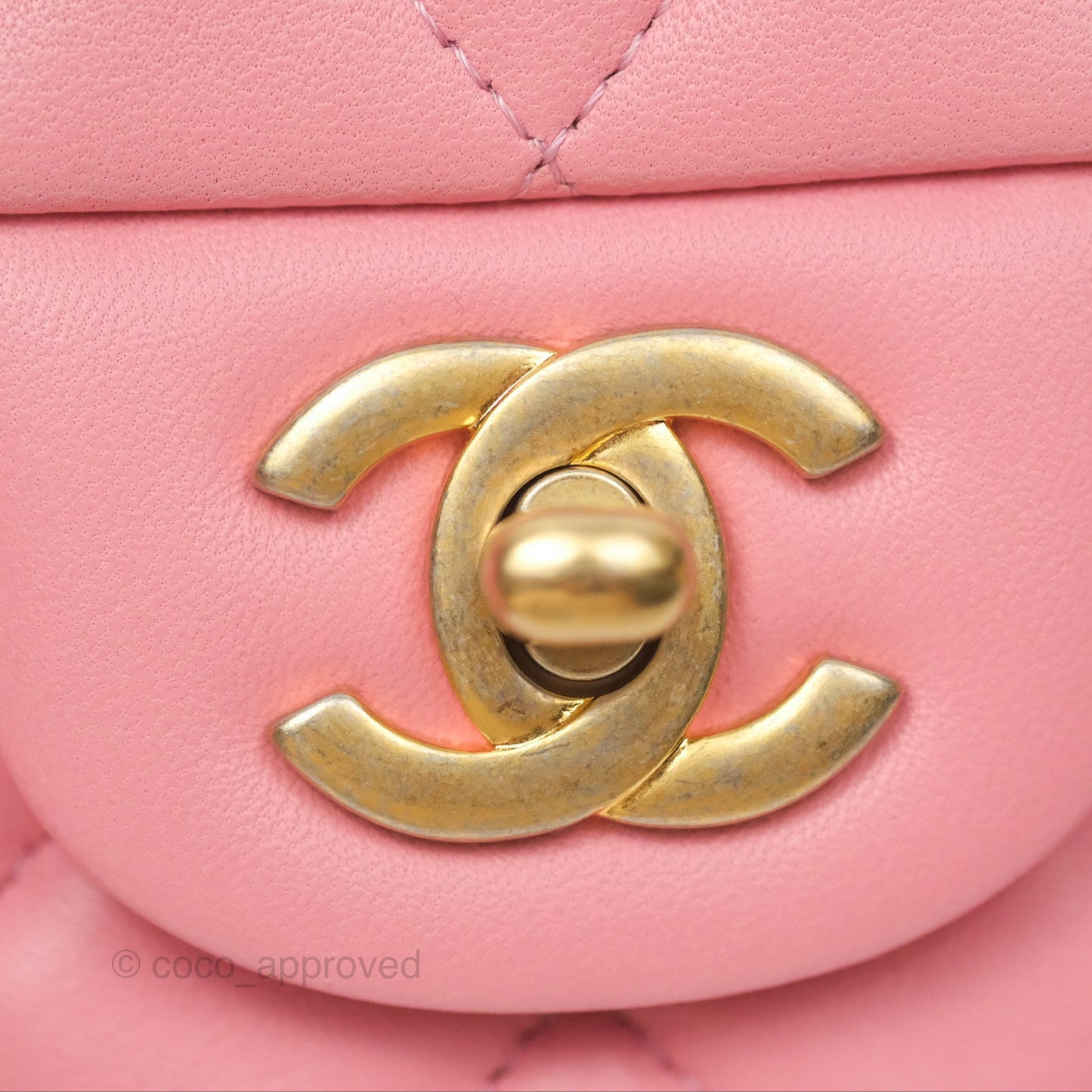 Chanel Quilted Mini Rectangular Pink Lambskin Gold Hardware