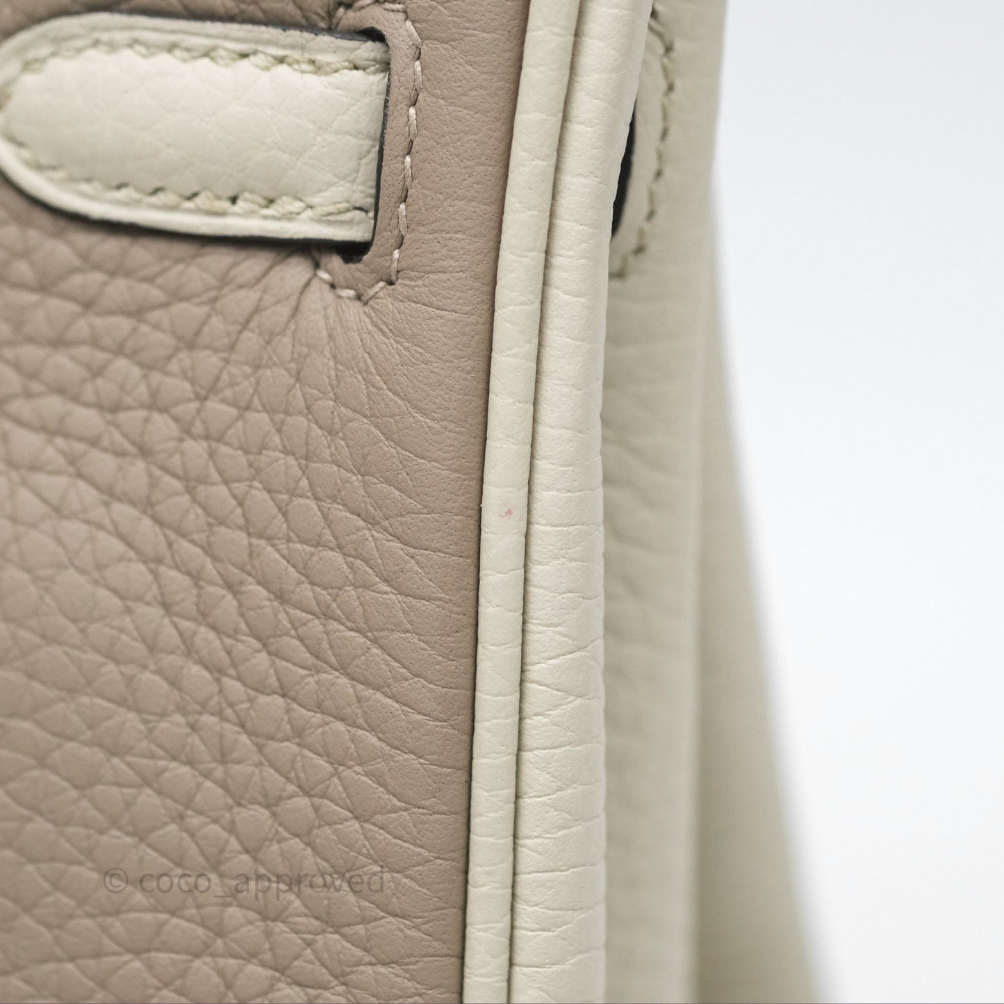 Hermès Birkin 25 Special Order Retourne Gris Tourterelle 81 / Beton 8L Clemence Brushed Palladium Hardware