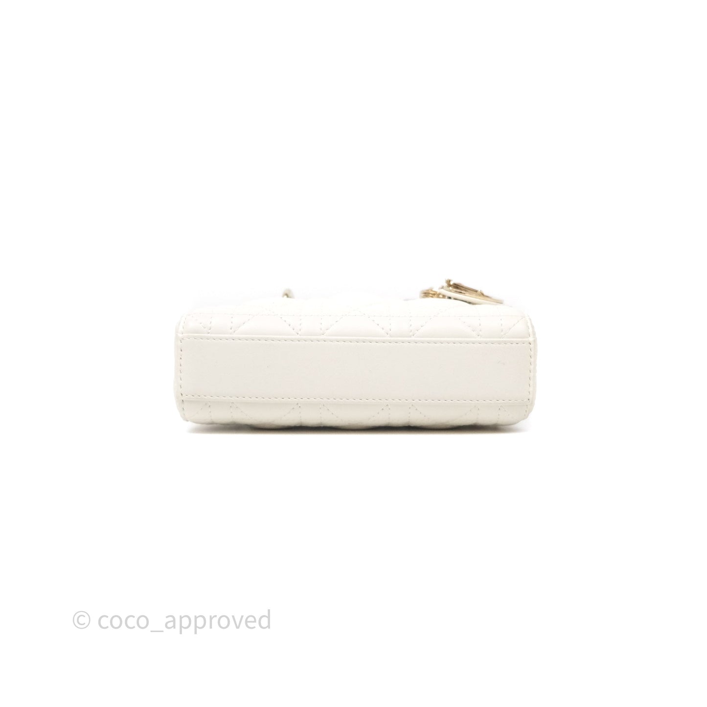 Christian Dior Micro Lady D-Joy Bag Latte Cannage Lambskin Gold Hardware