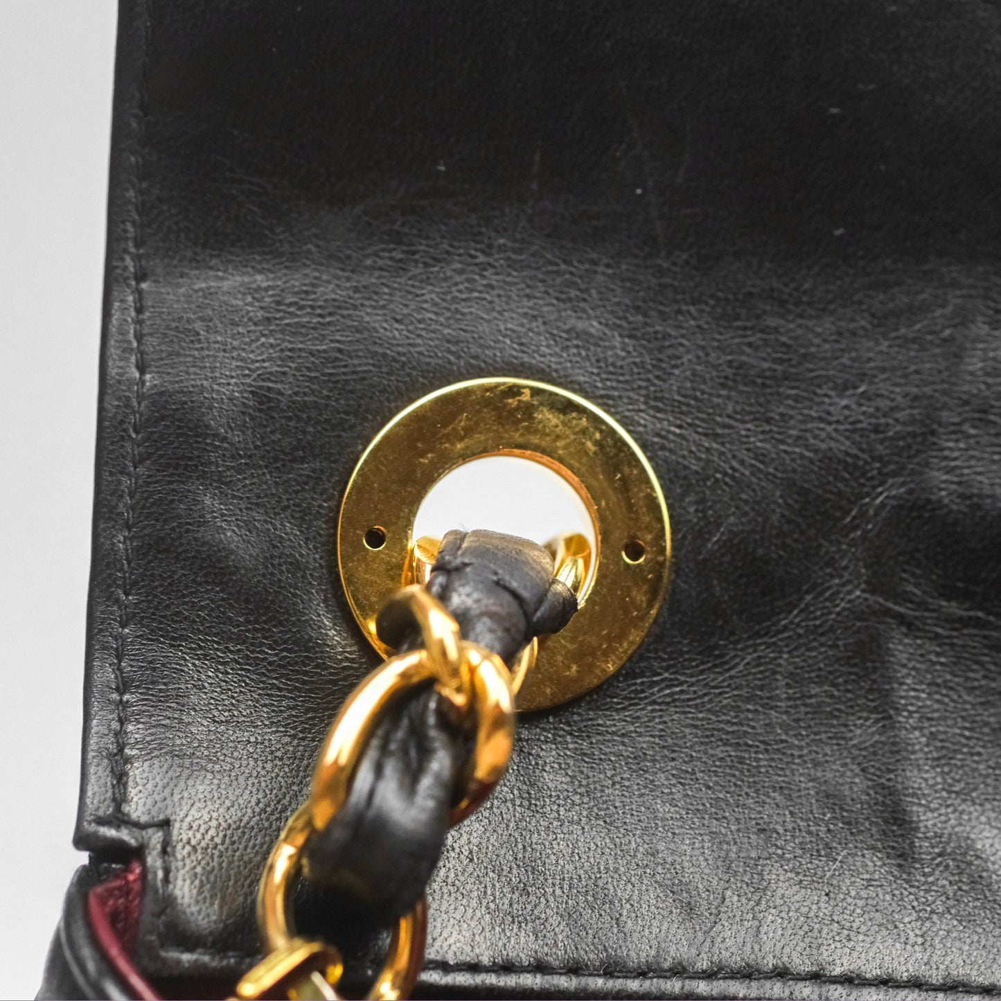 Chanel Vintage Flap Bag Black Lambskin 24K Gold Hardware