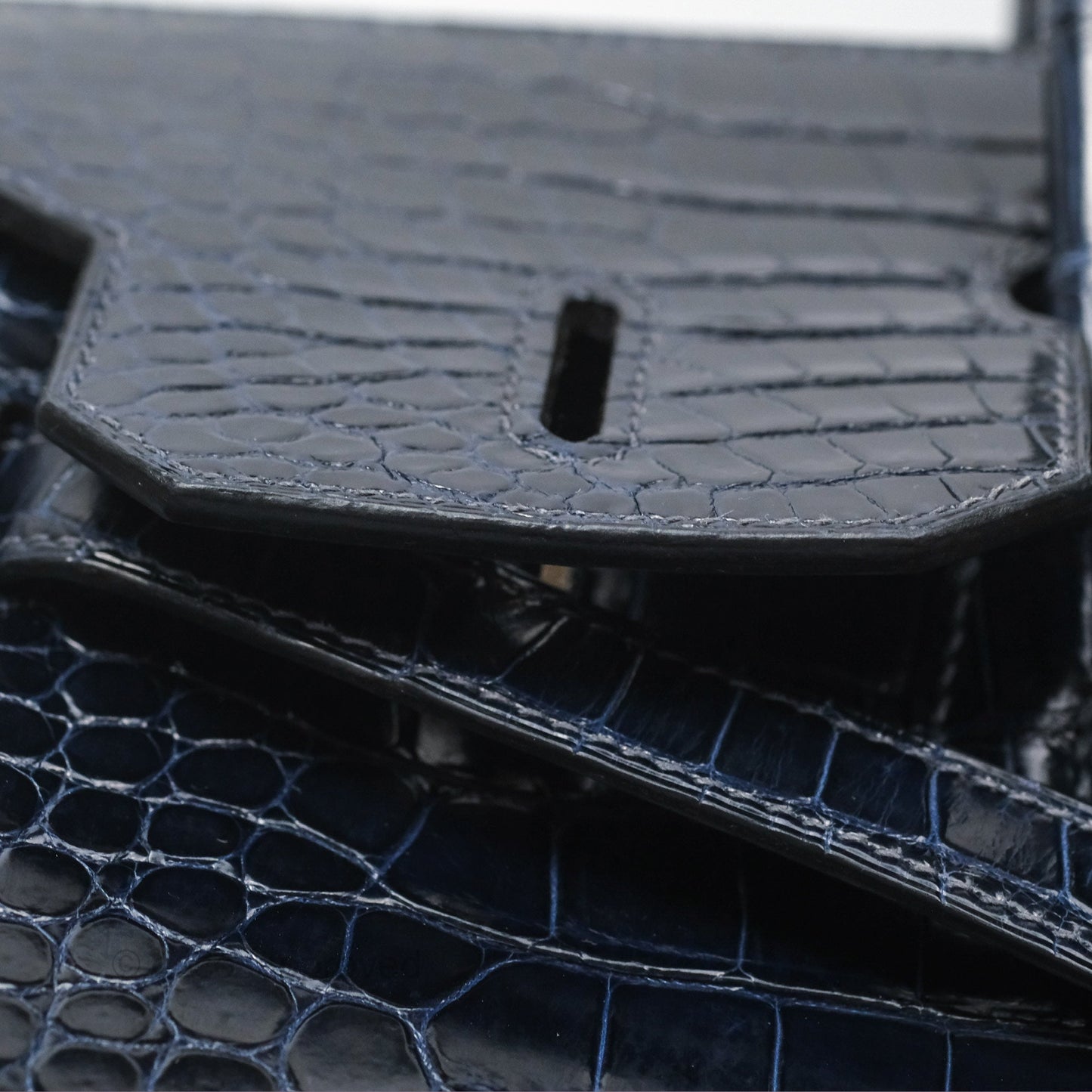Hermès Birkin 35 Porosus Marine 78 Palladium Hardware
