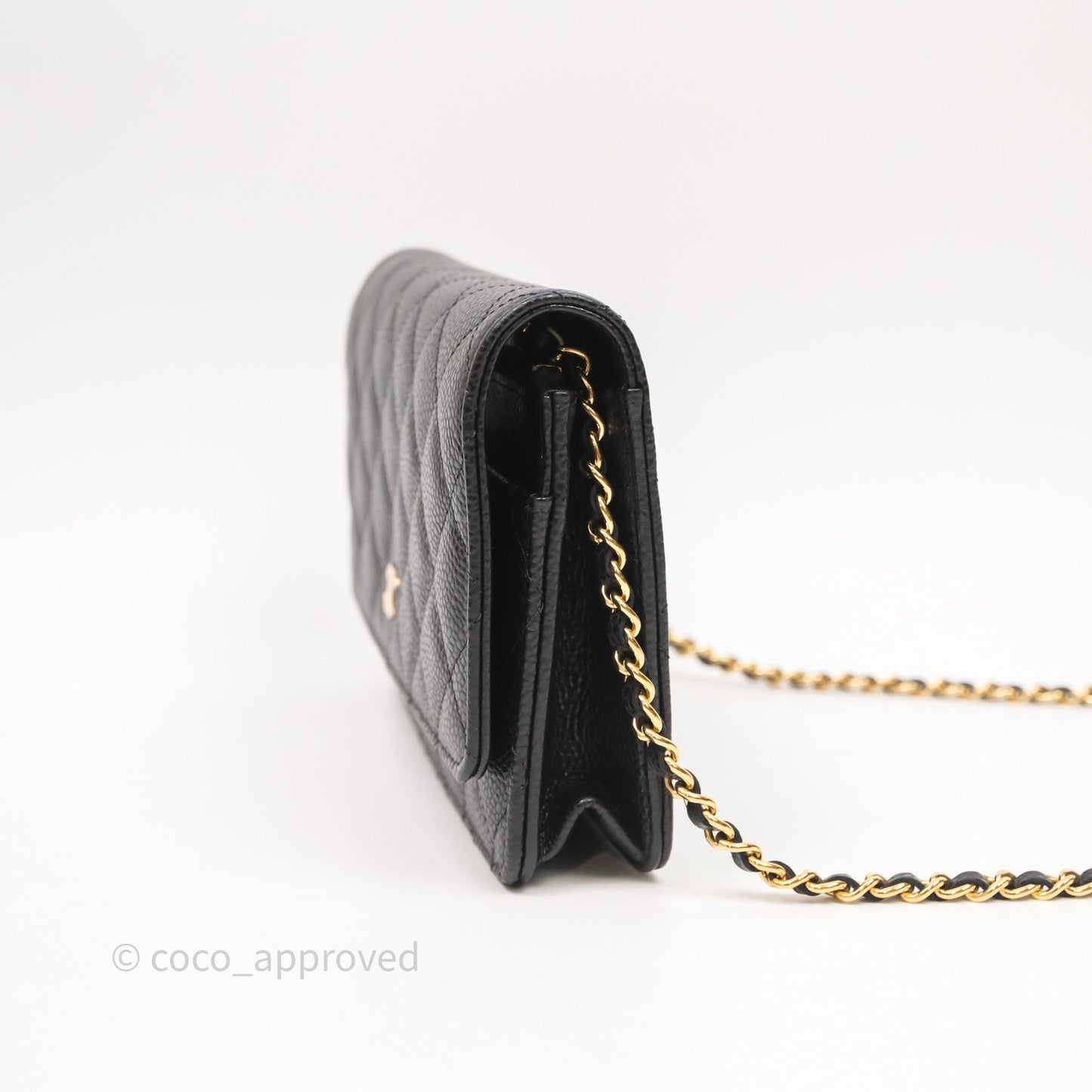 Chanel Quilted WOC Black Caviar Gold Hardware