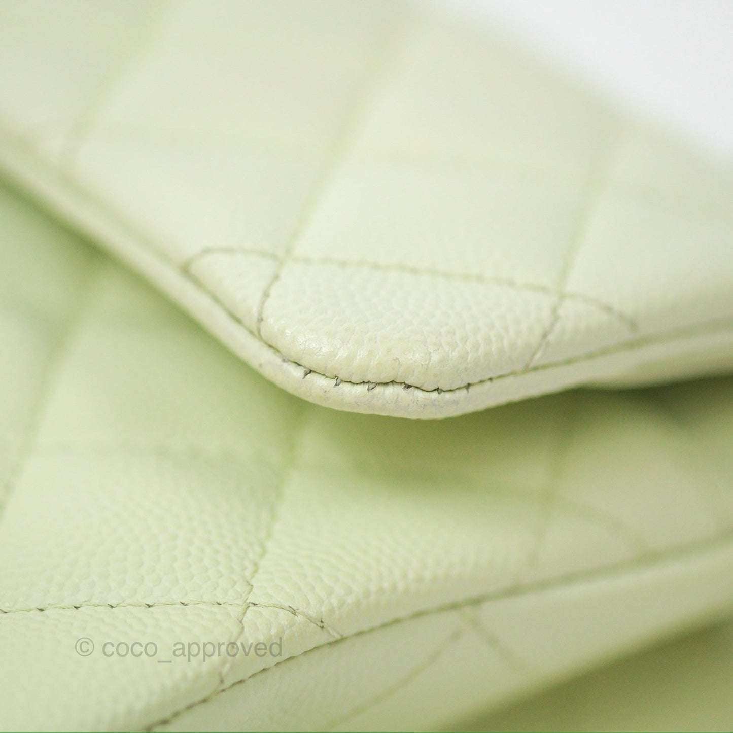 Chanel Small Quilted Classic Flap Mint Green Caviar Gold Hardware 22C