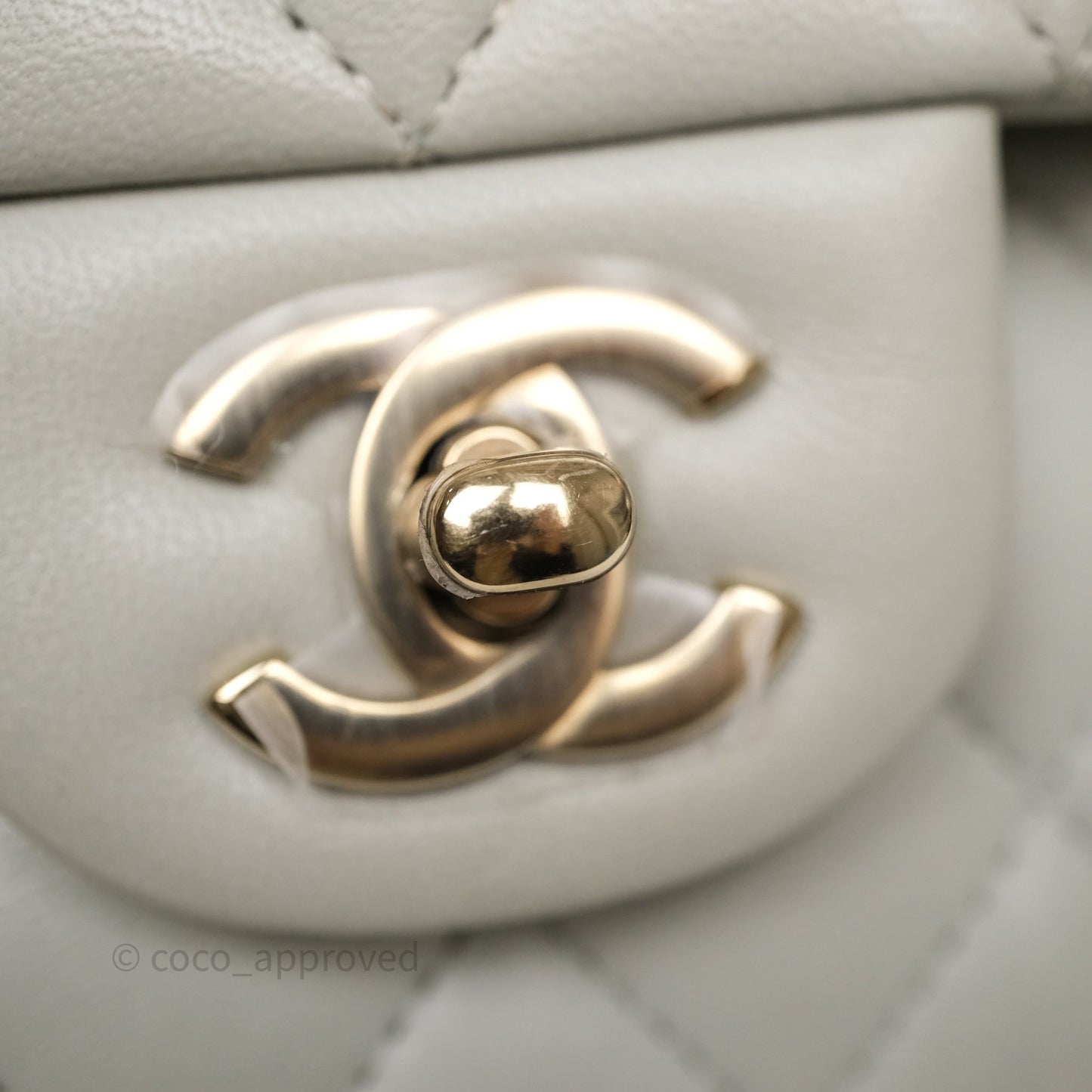 Chanel Small Classic Flap Quilted Grey Lambskin Gold Hardware