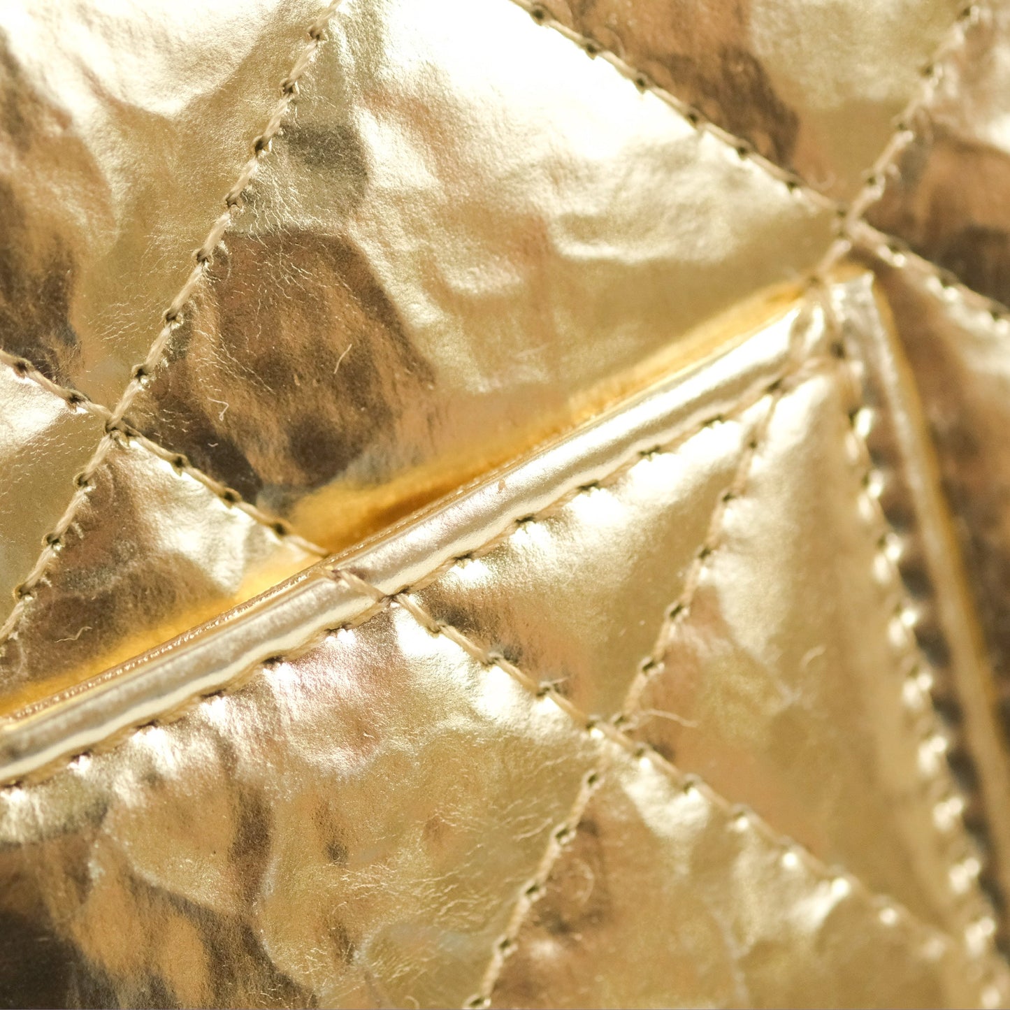 Chanel Quilted Classic Wallet on Chain WOC Metallic Gold Calfskin Gold Hardware