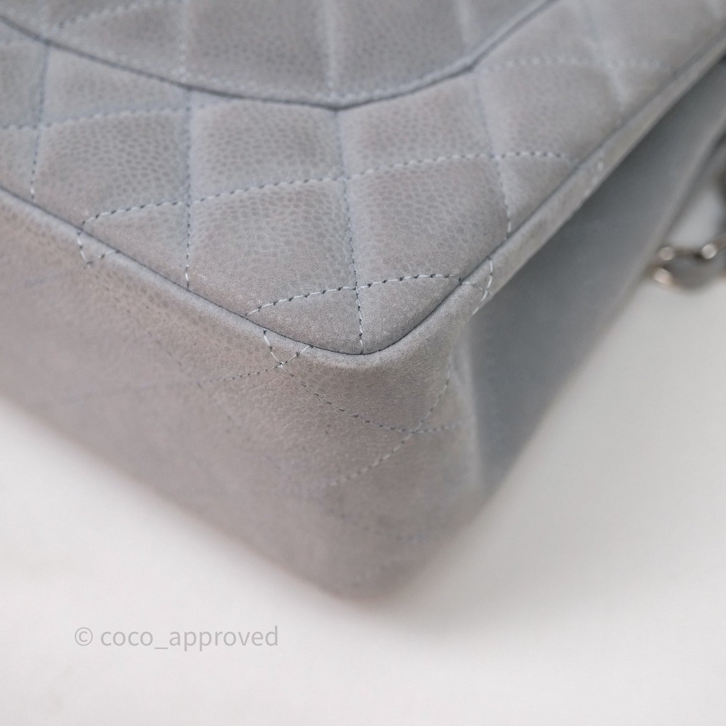 Chanel Jumbo Double Flap Grey Caviar Gold Hardware⁣⁣