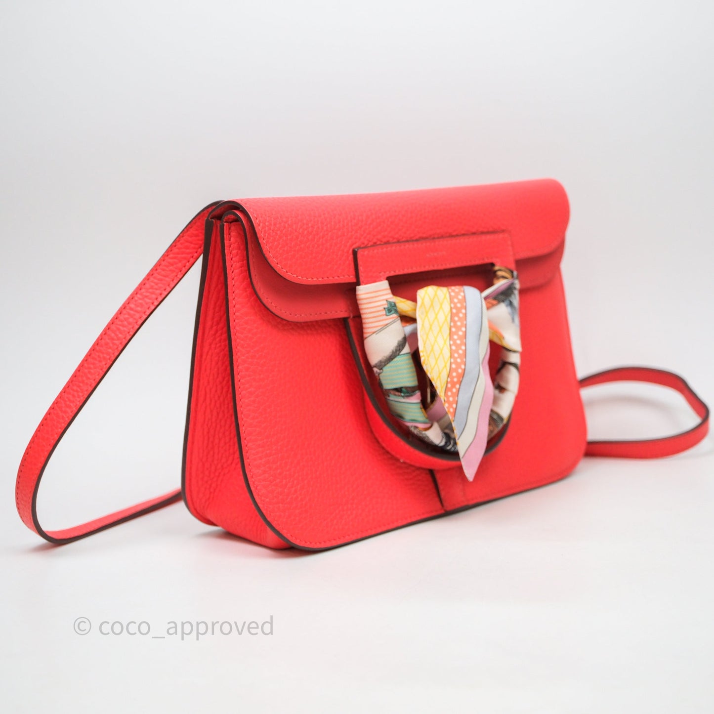 Hermès Halzan 25 Taurillon Cleme Rose Texas 0E Clemence Palladium Hardware