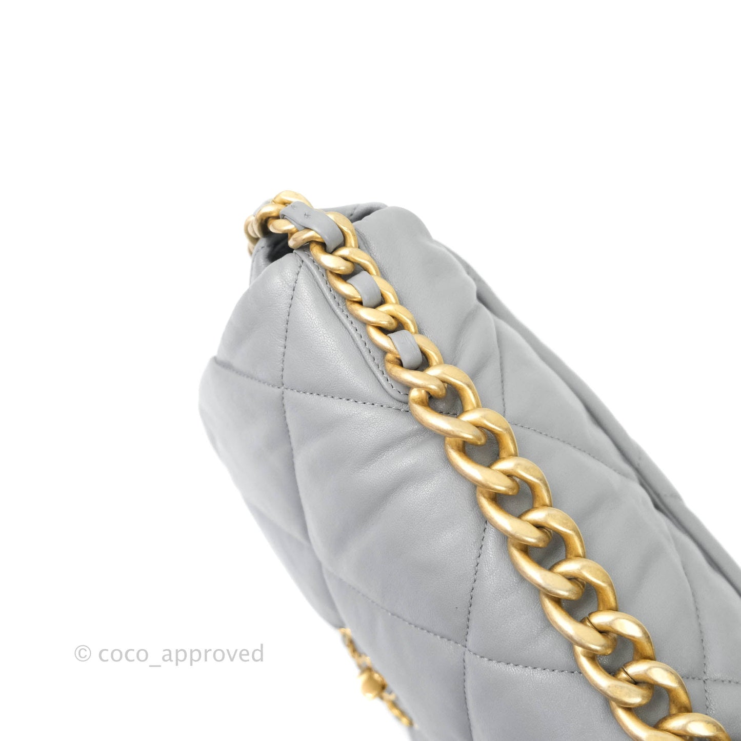 Chanel 19 Medium Grey Mixed Hardware Goatskin