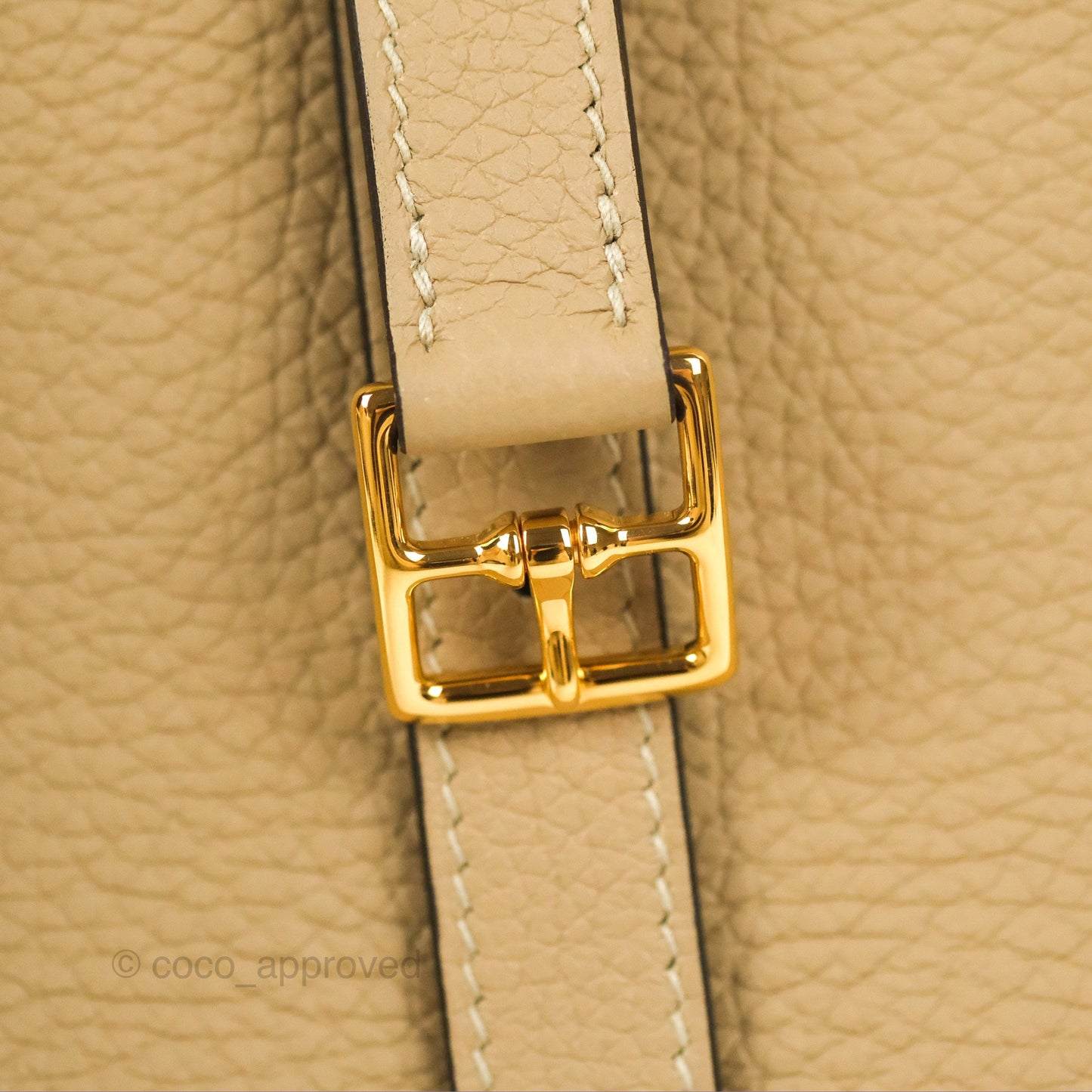 Hermès Halzan 25 Trench/Etoupe Clemence Gold Hardware