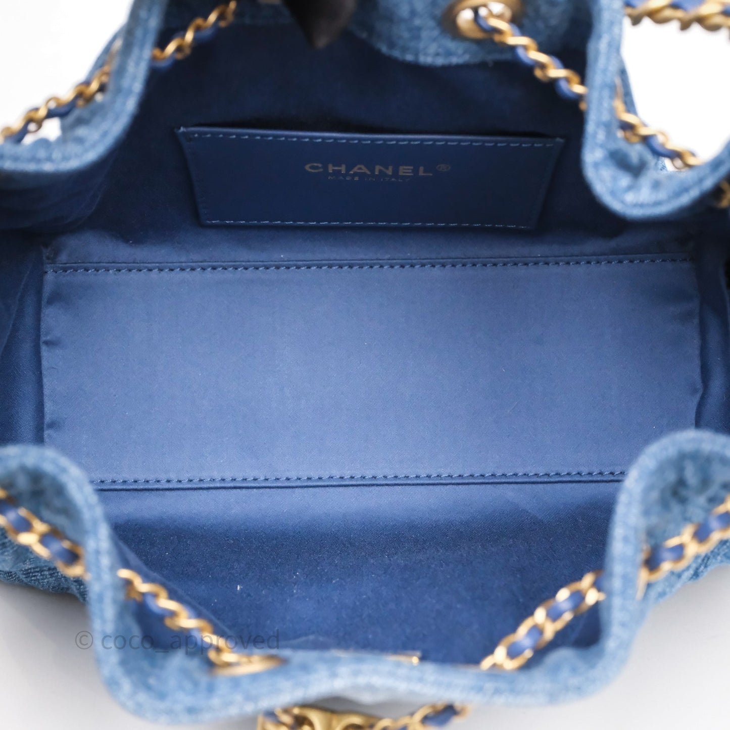 Chanel 25 Mini Washed Denim Aged Gold Hardware