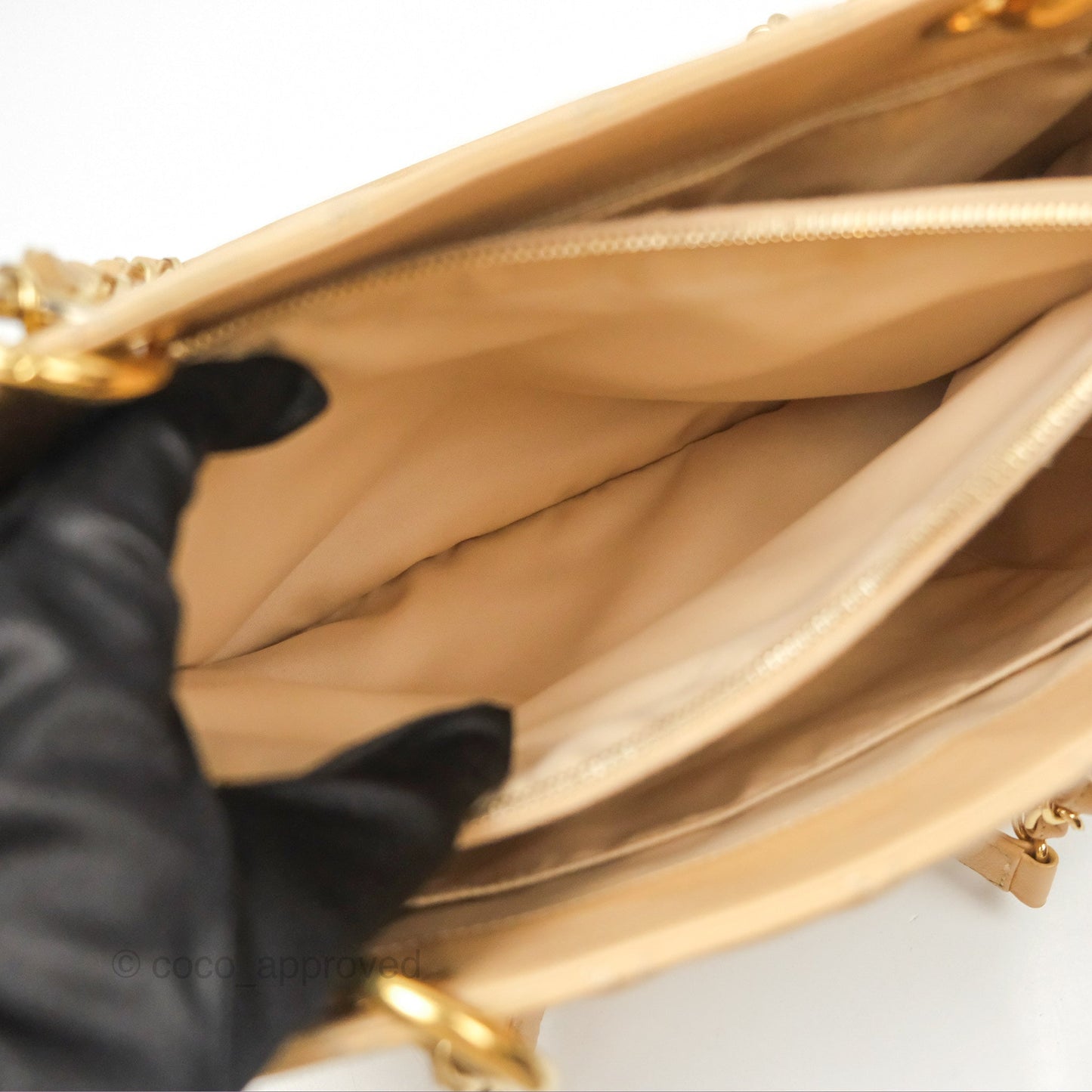 Chanel GST Beige Caviar Gold Hardware
