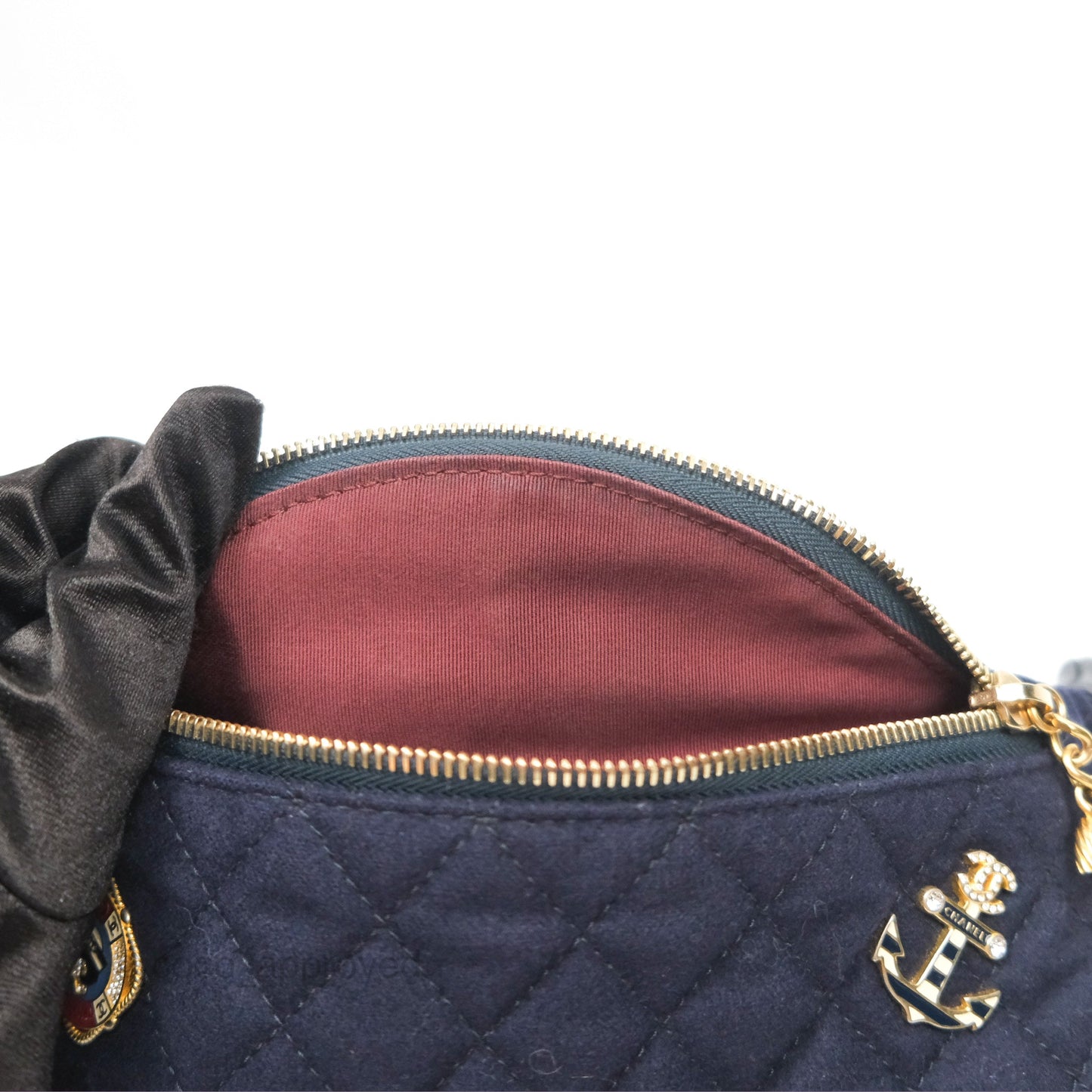 Chanel Paris Hamburg Charms Belt Bag Navy Wool Lambskin